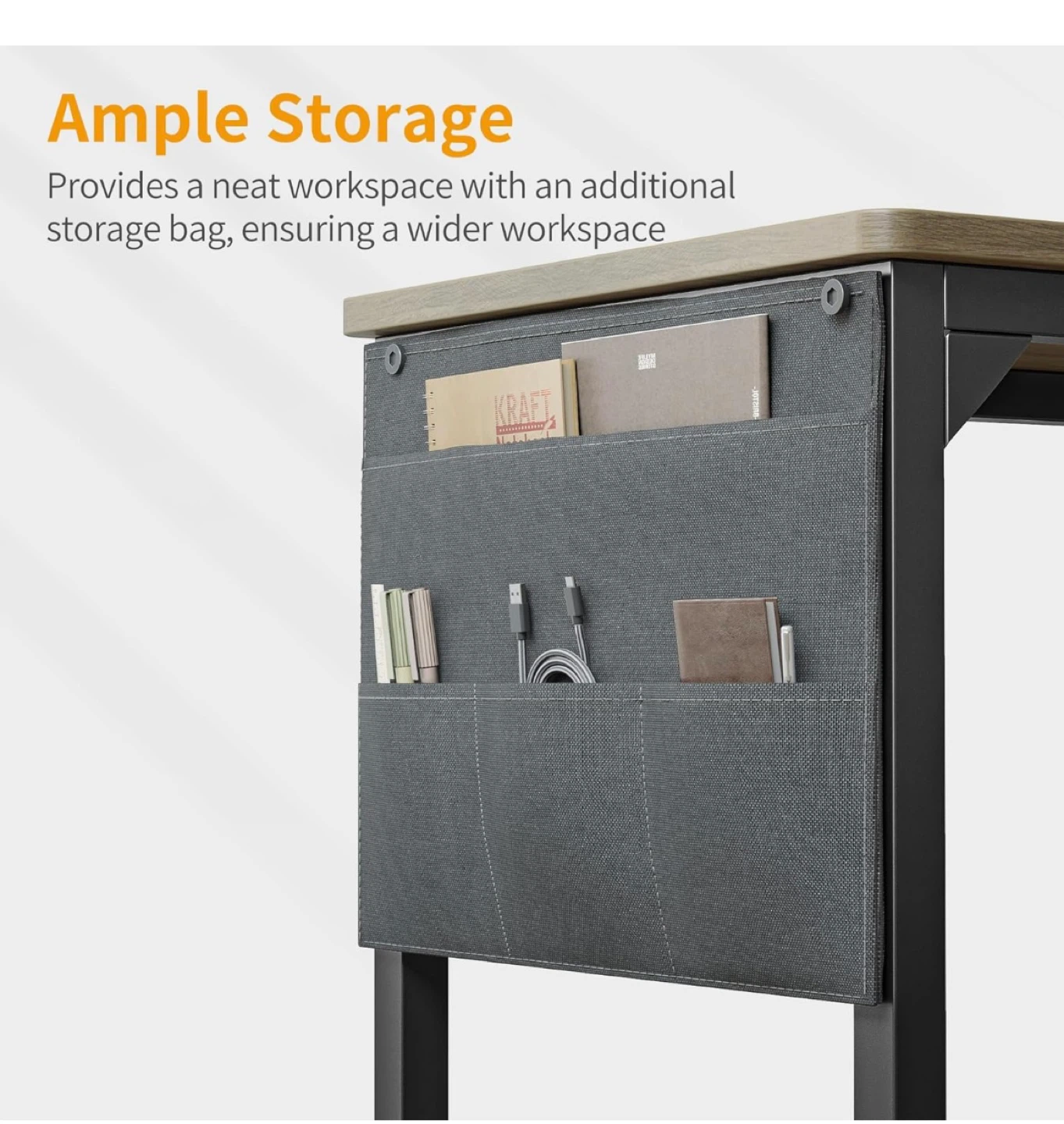 Rustic Brown Computer Desk with Storage - photo 3