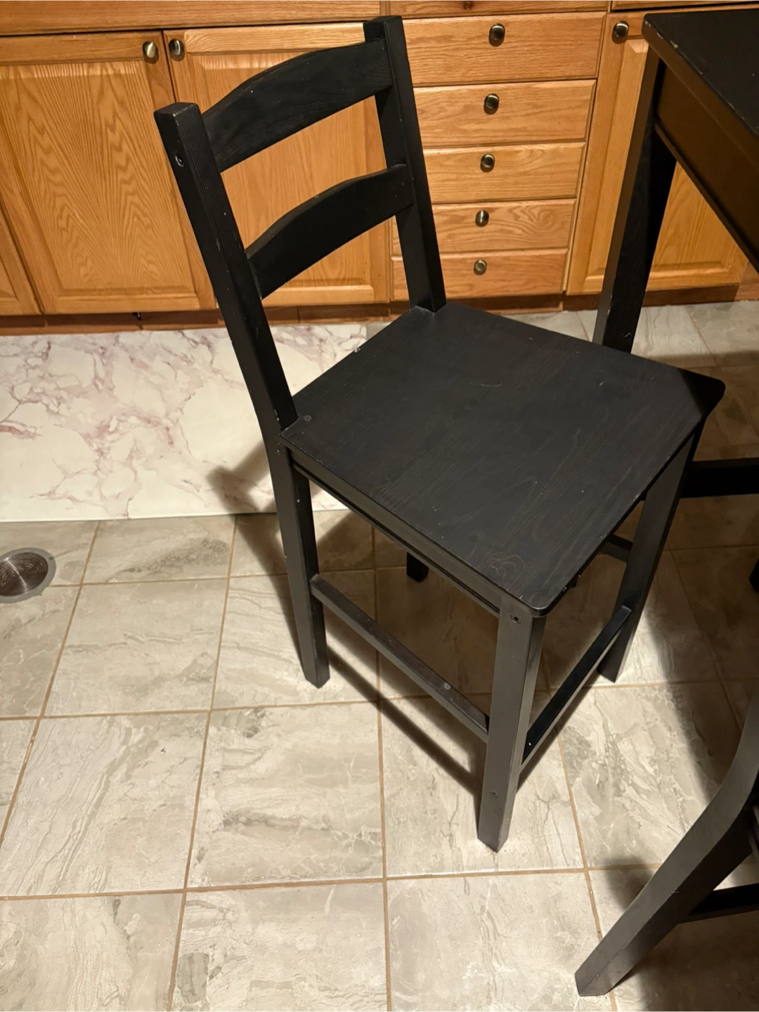 Black Pub Style Dining Table with 4 Chairs - photo 4