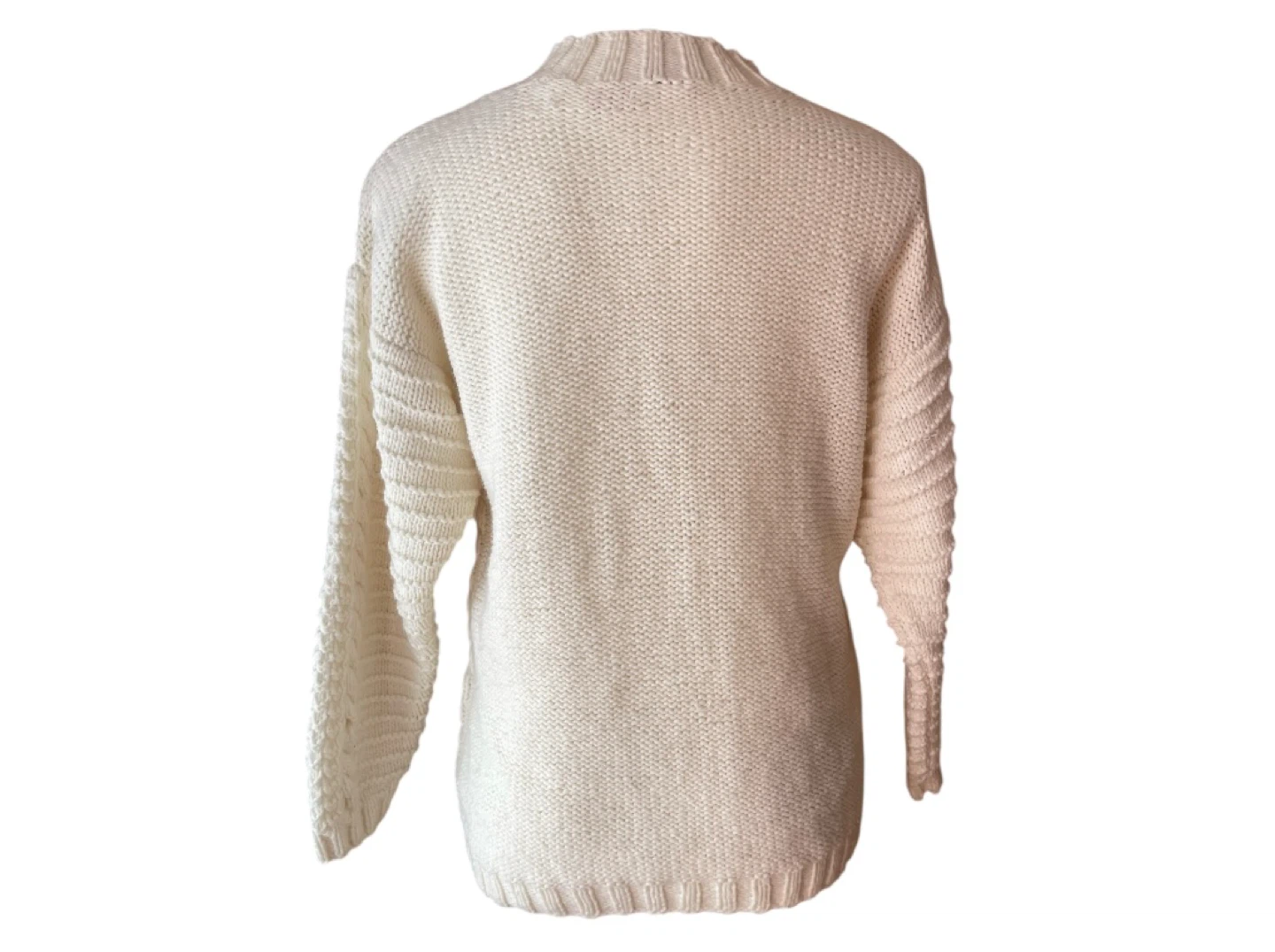 Vintage 90s Hand Knitwear Cream Sweater Medium - photo 4