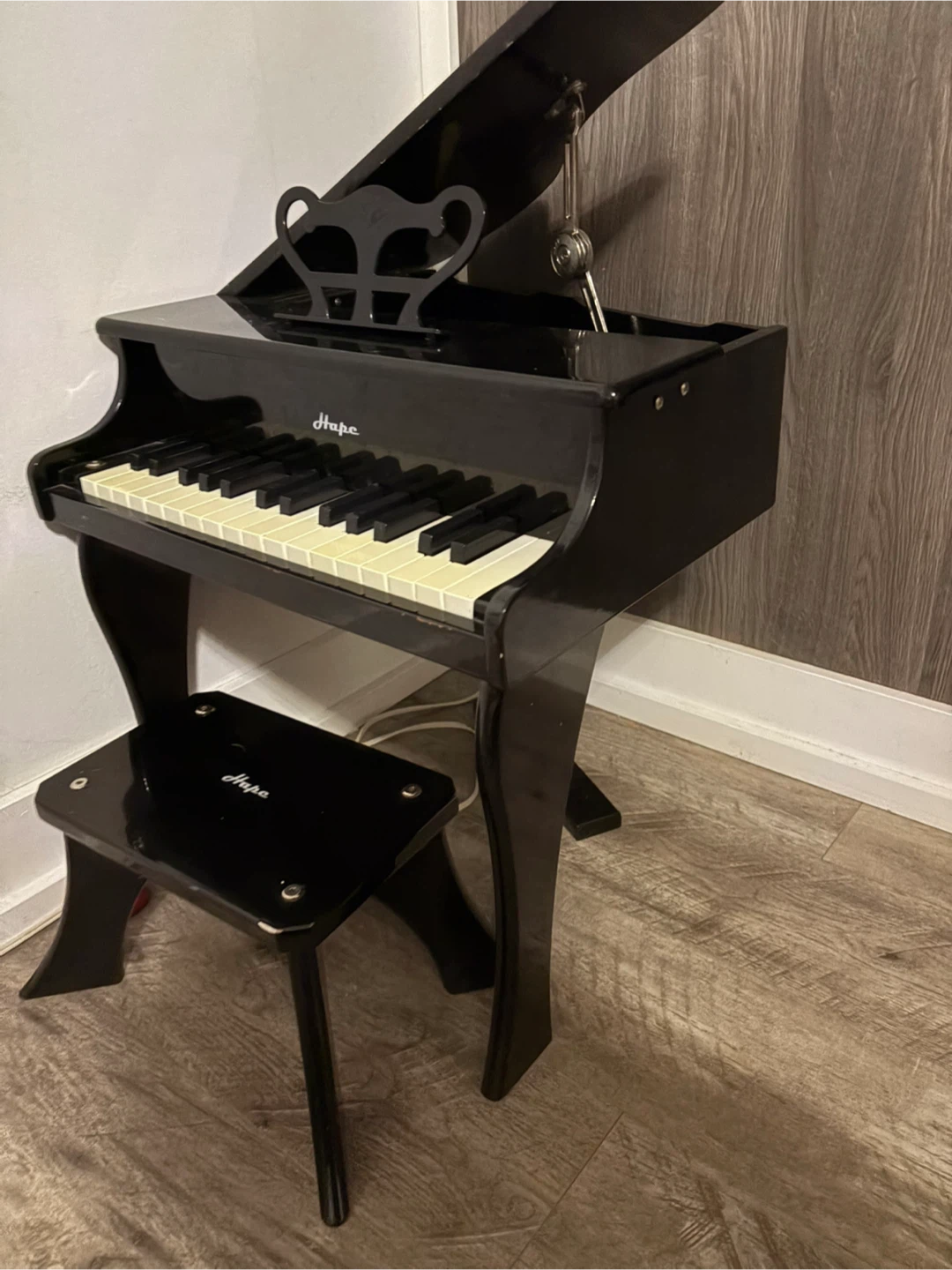 Hape Black Toy Piano with Stool - photo 2