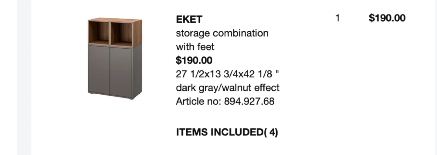 IKEA EKET Storage Combination - Dark Grey/Walnut - photo 4