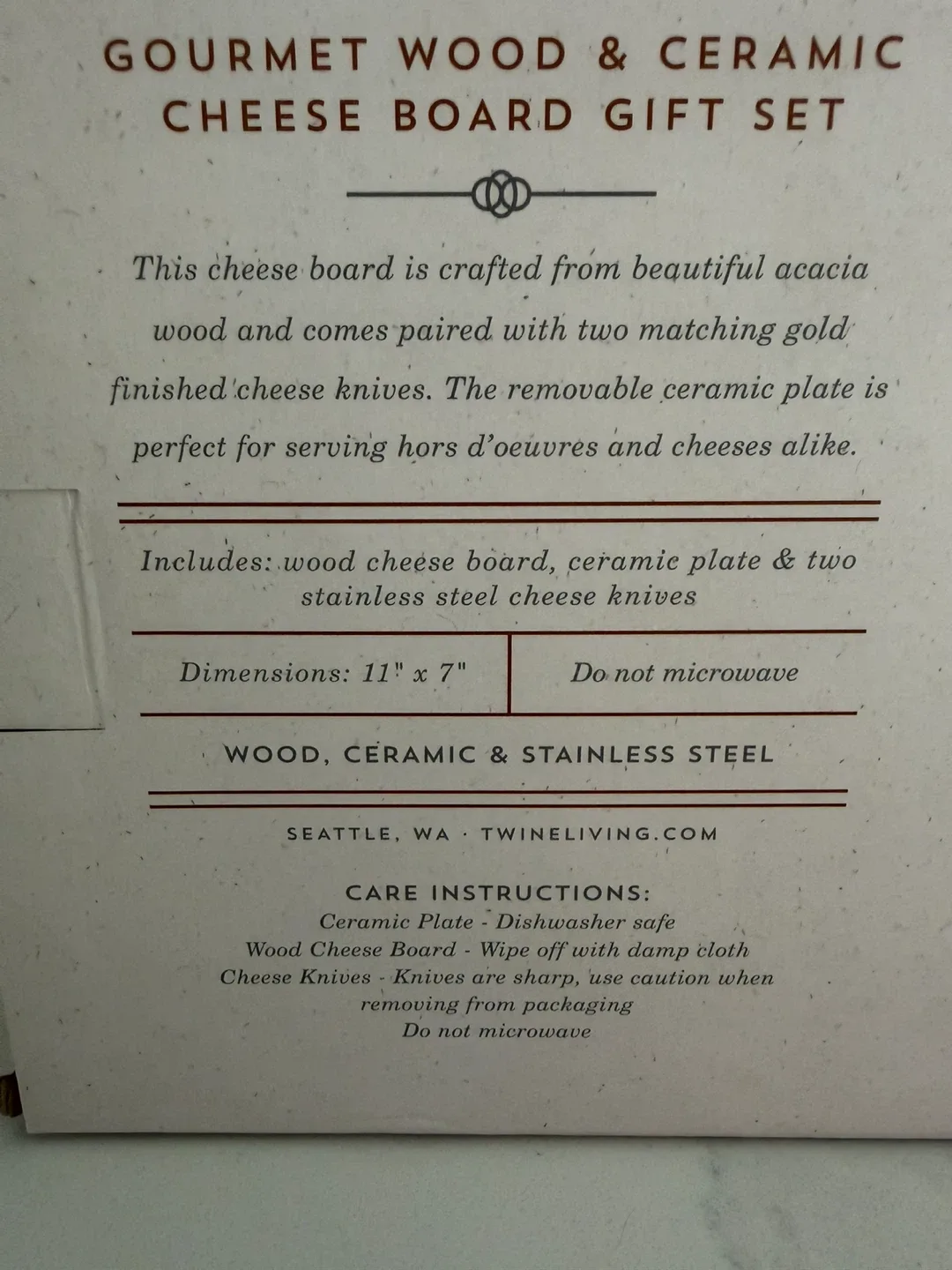 Twine Living Co. Cheese Board Gift Set - New image indicator(3)