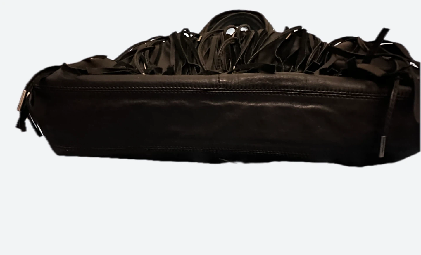 Kenneth Cole  Black Leather Fringe Handbag - photo 3