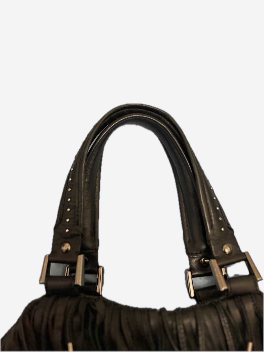 Kenneth Cole  Black Leather Fringe Handbag - photo 5