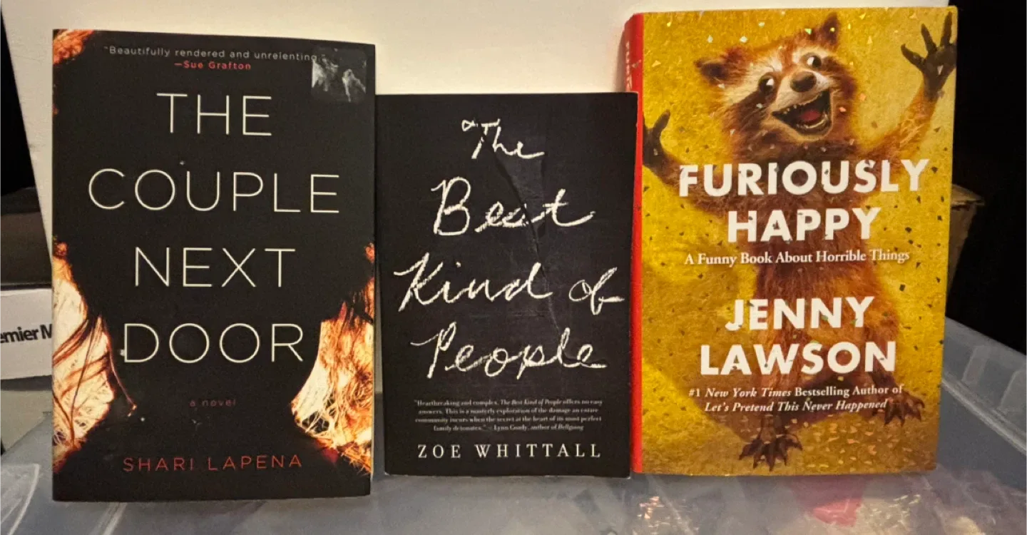 Books: The Couple Next Door/Best Kind of People/Furiously Happy thumbnail