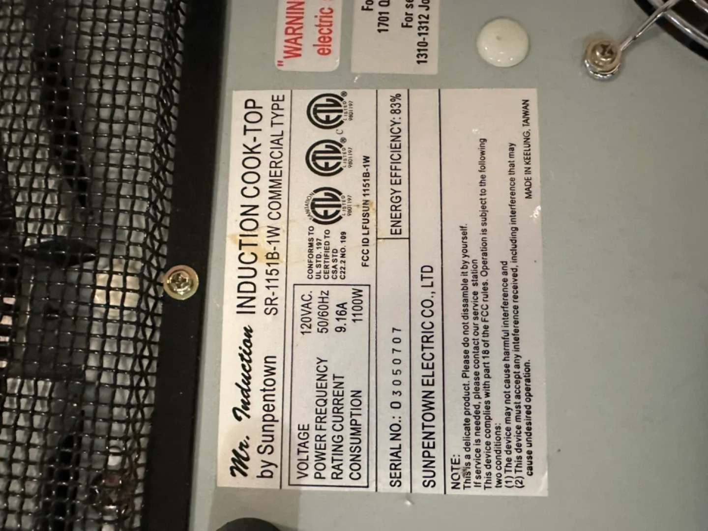 Mr. Induction SR-1151B-1W Cook-Top image indicator(4)