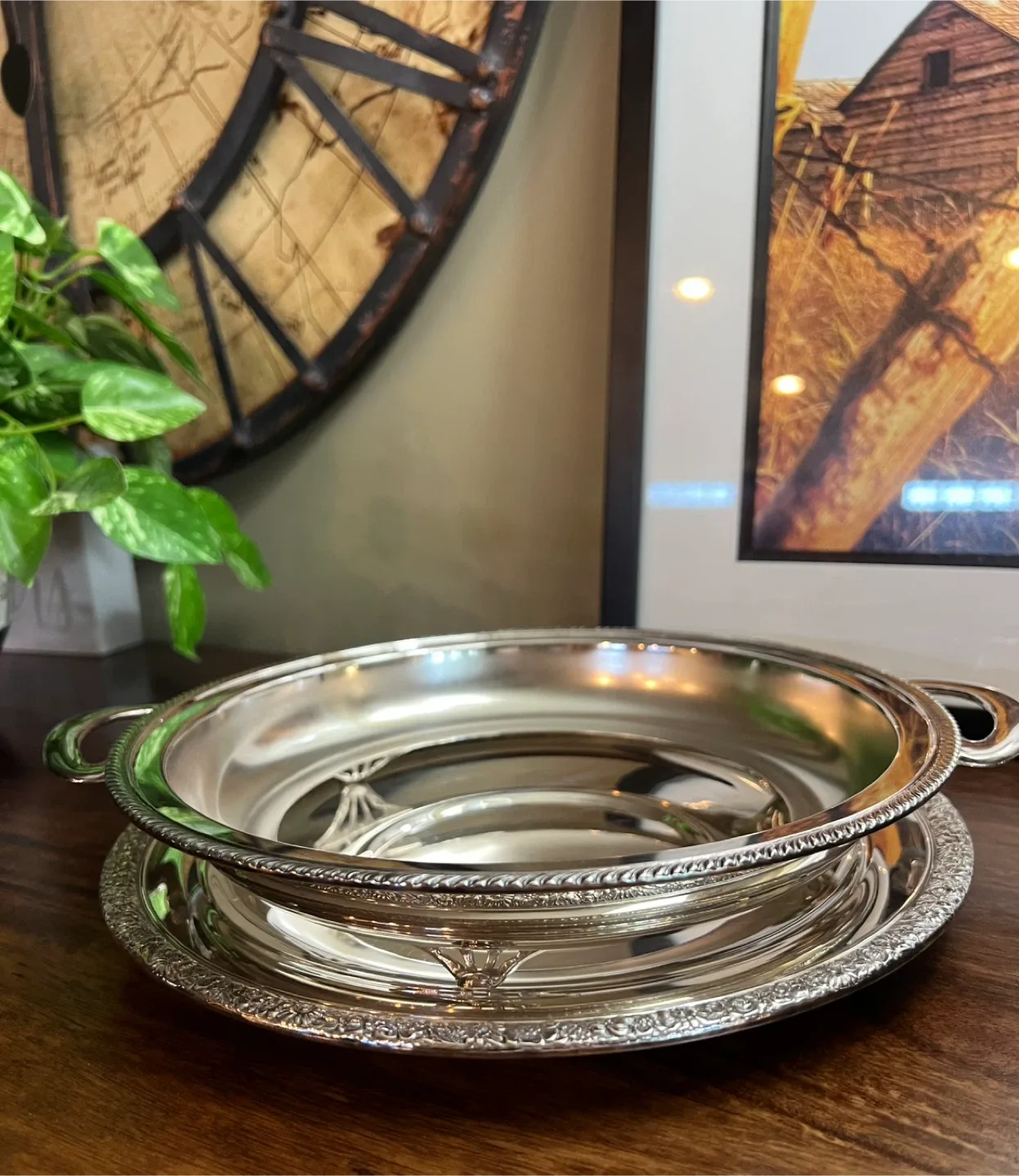 Vintage Silverplated Serving Dish thumbnail