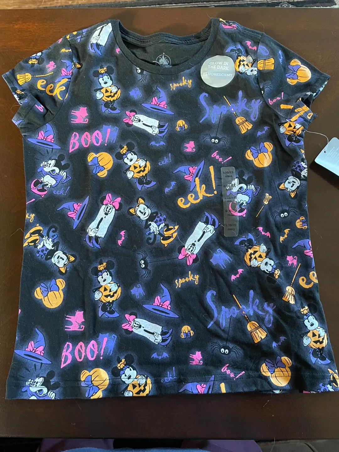 Disney Halloween Glow in the Dark Tee - Size L (10/12)