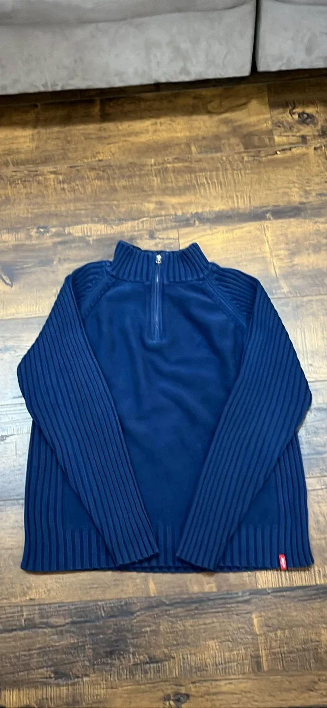 Levi's Blue Half Zip Sweater - Size M thumbnail