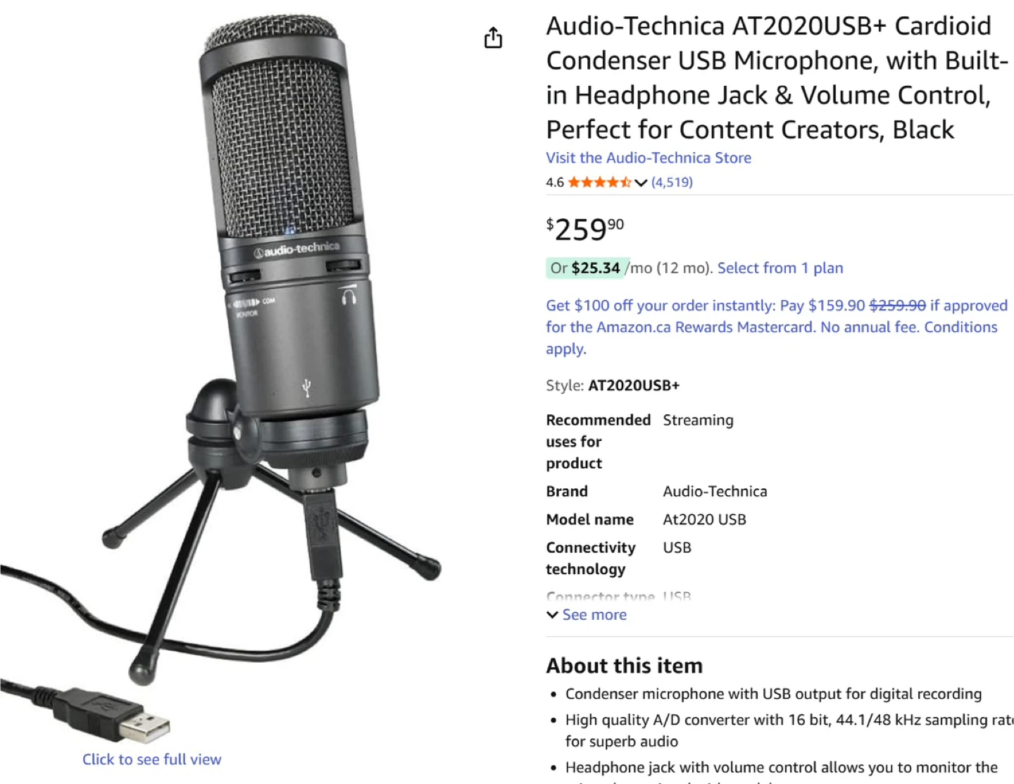 Audio-Technica AT2020USB+ Microphone - photo 2
