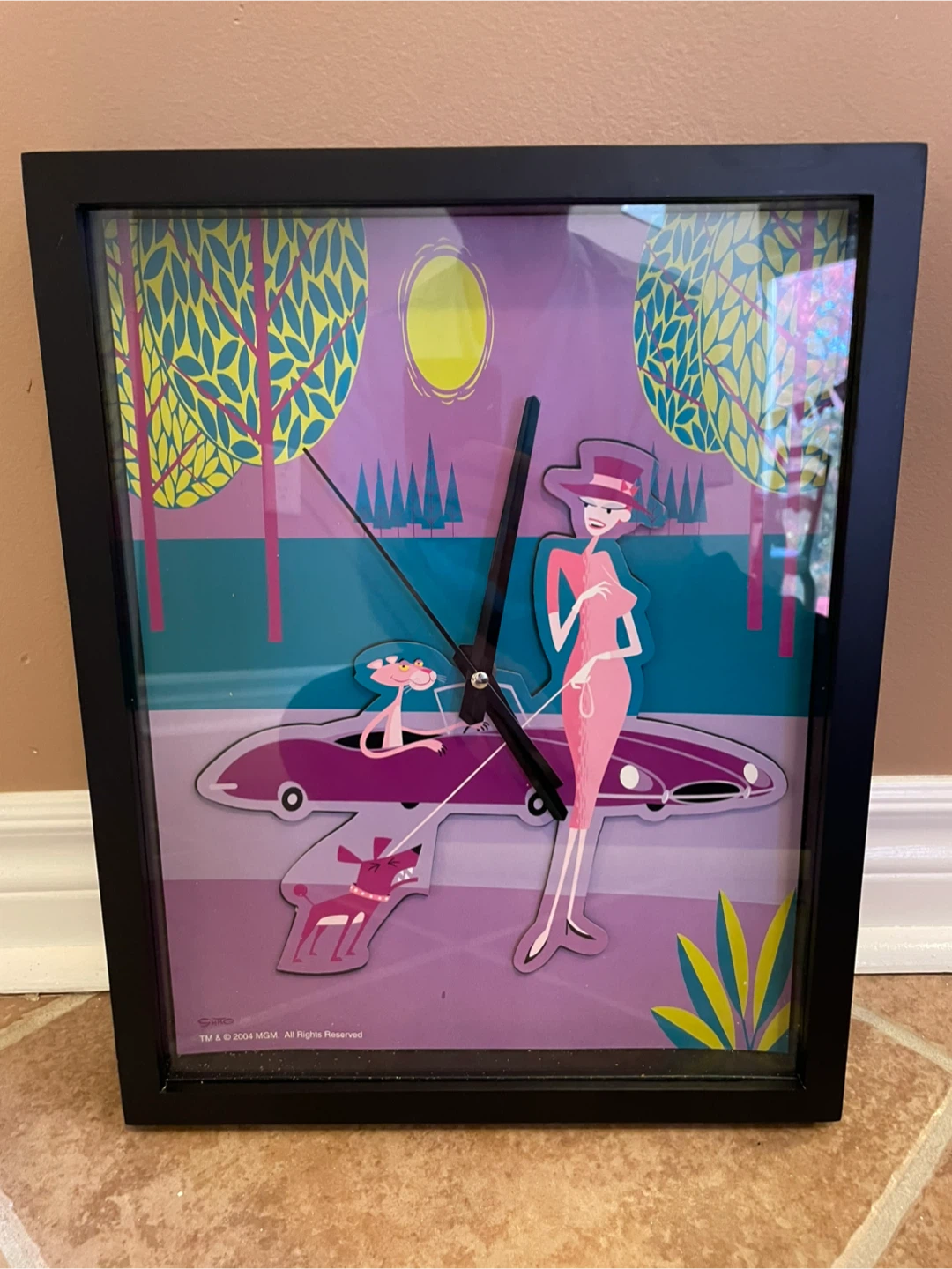 Vintage 2004 Pink Panther 40th Anniversary 3D Clock Shagg
