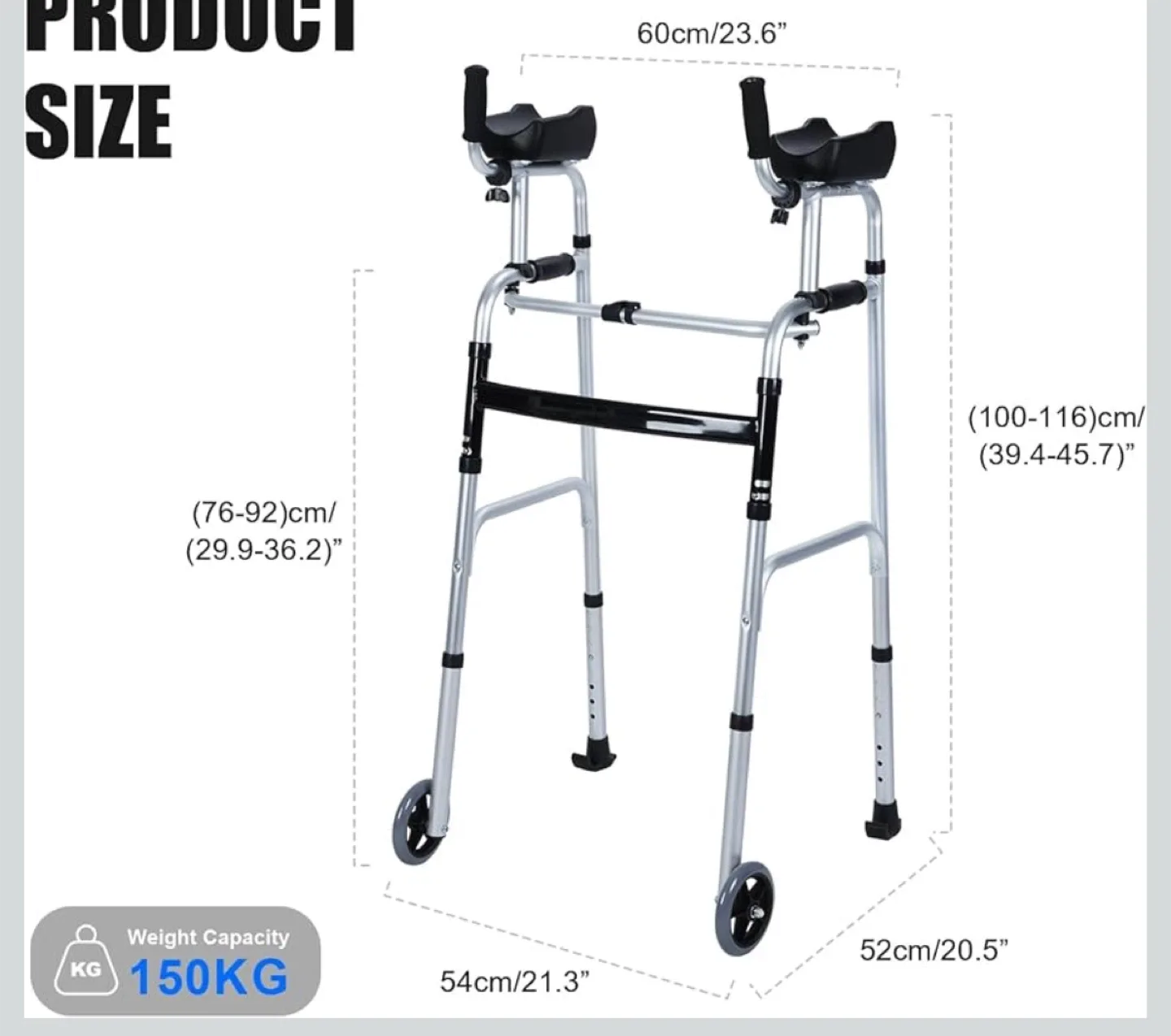 Adjustable Folding Walker with Wheels image indicator(6)