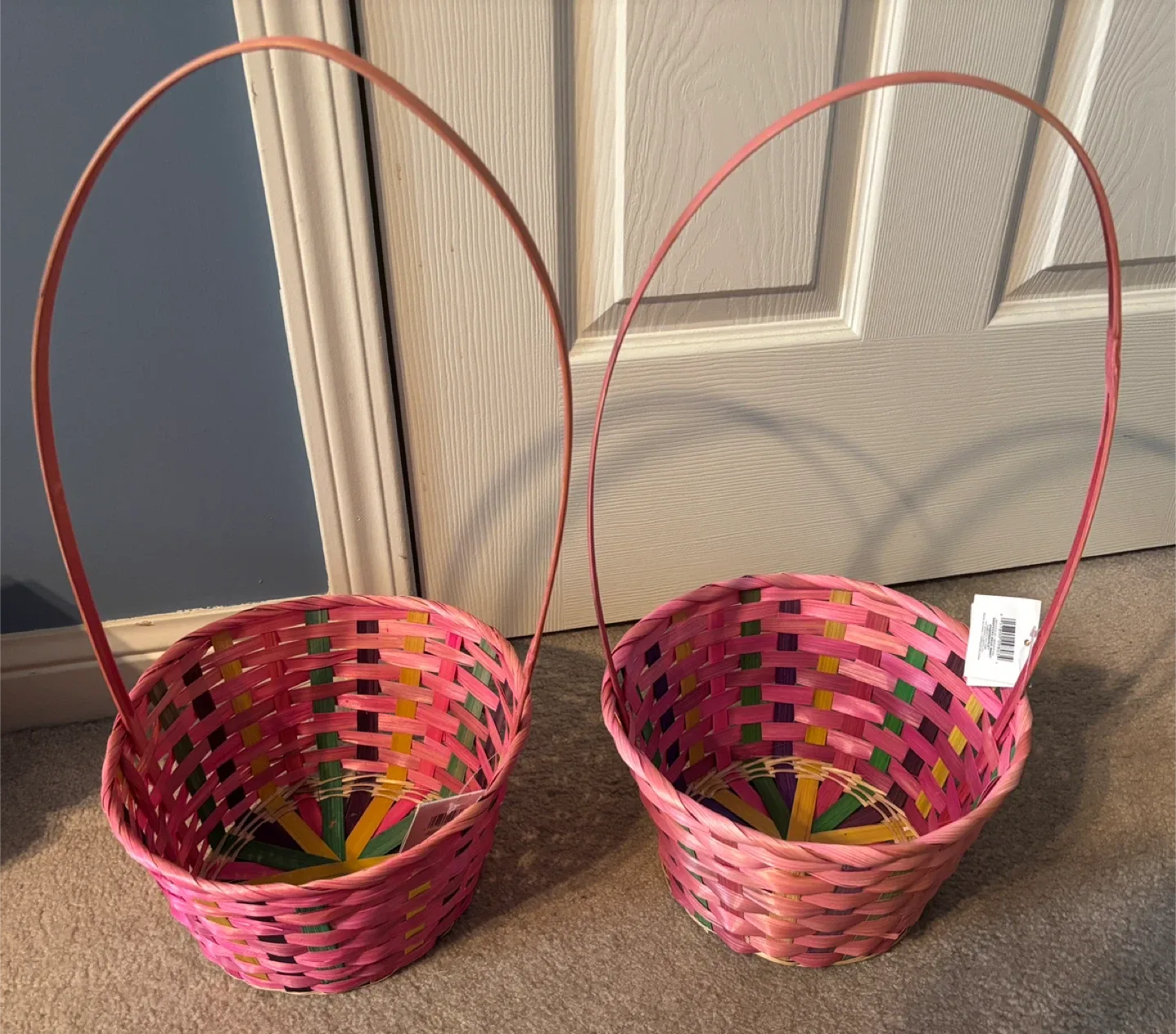 Pink Wicker Easter Baskets - Set of 2 image indicator(2)