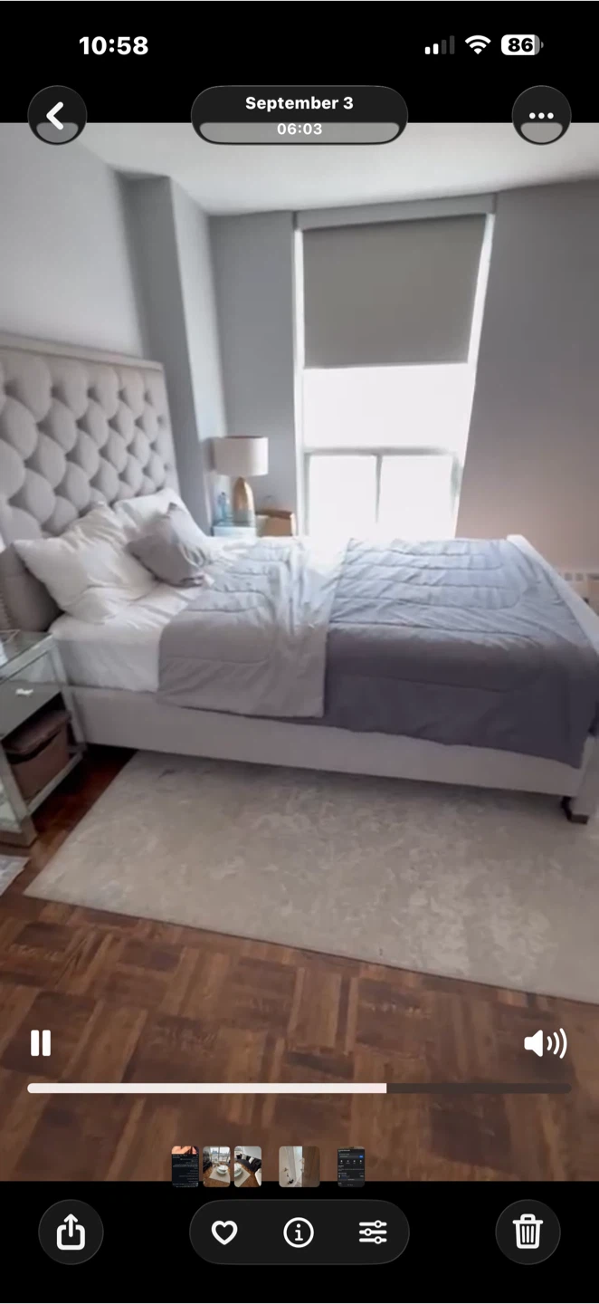 Tufted Upholstered Bed Frame- Queen Size. Barnd ashly