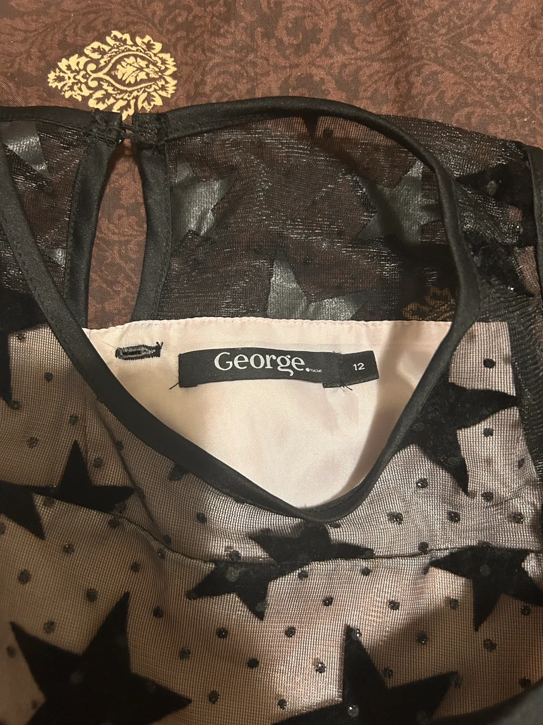 George Girls Black Star Dress - Size 12 image indicator(2)