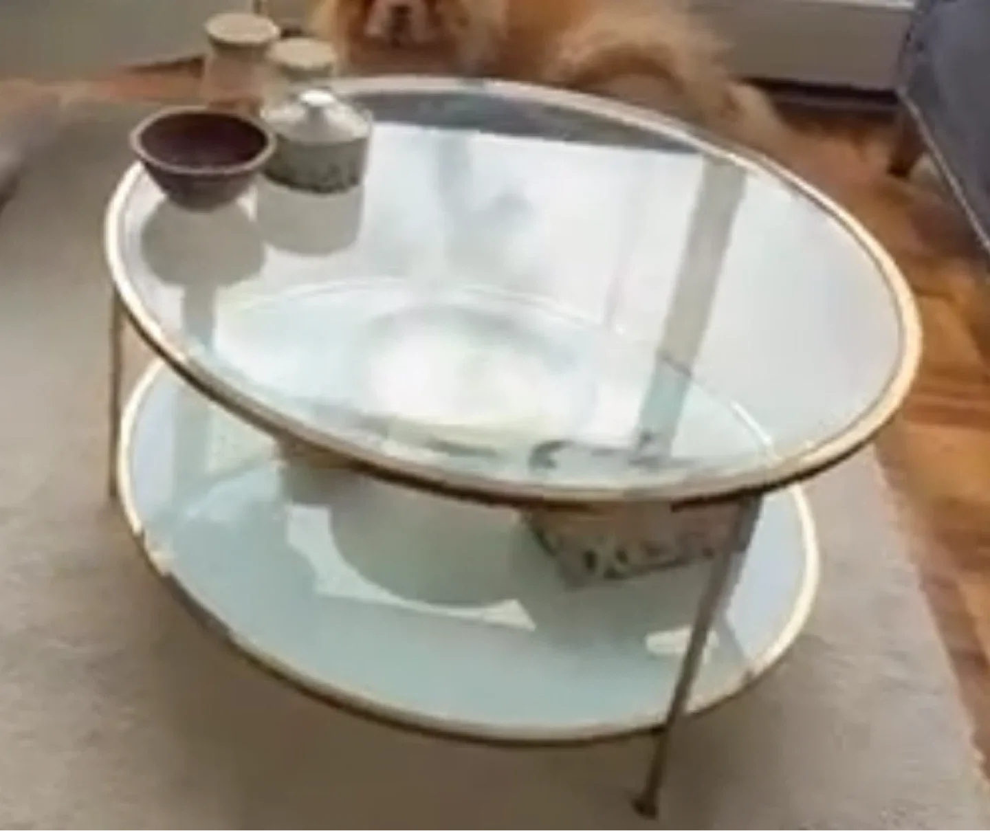 Round Glass Coffee Table - Gold Frame image indicator(2)