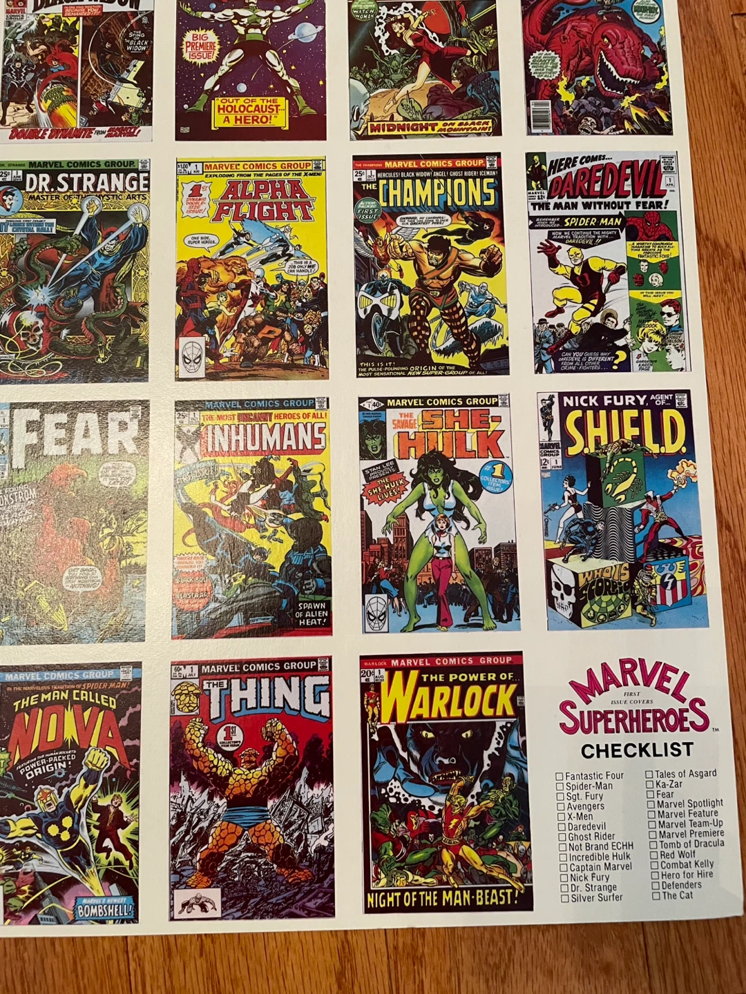 1984 Marvel First Issue Comic Covers Uncut Card Sheet - photo 2