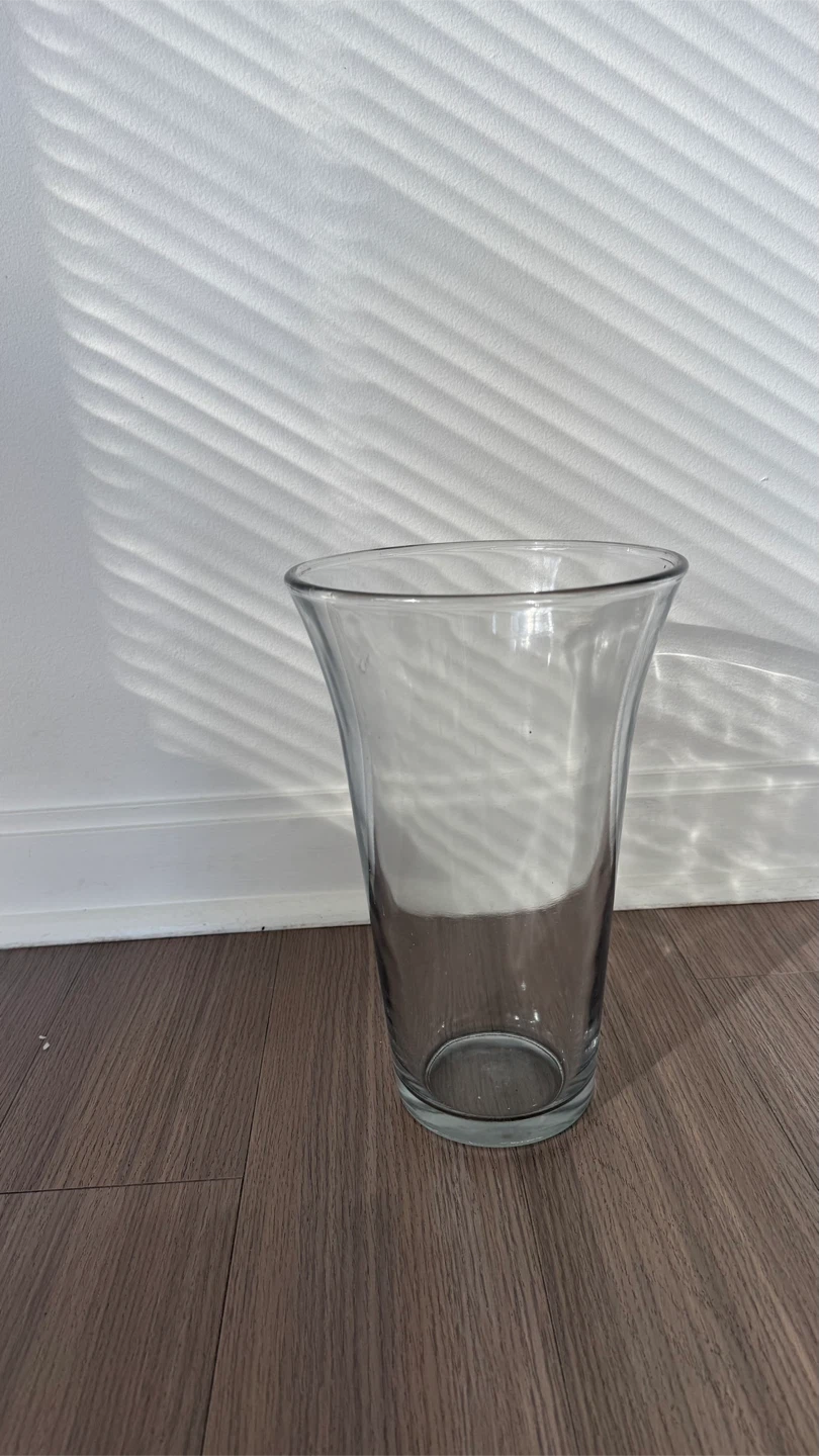 Clear Glass Vase, 15 inches tall