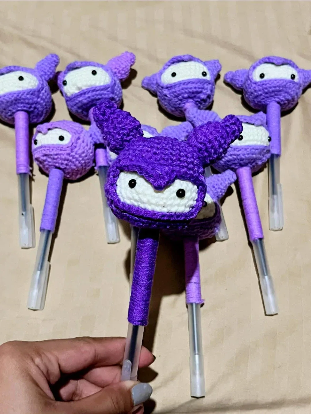 Handmade Crochet Doll Keychains/Pen Toppers