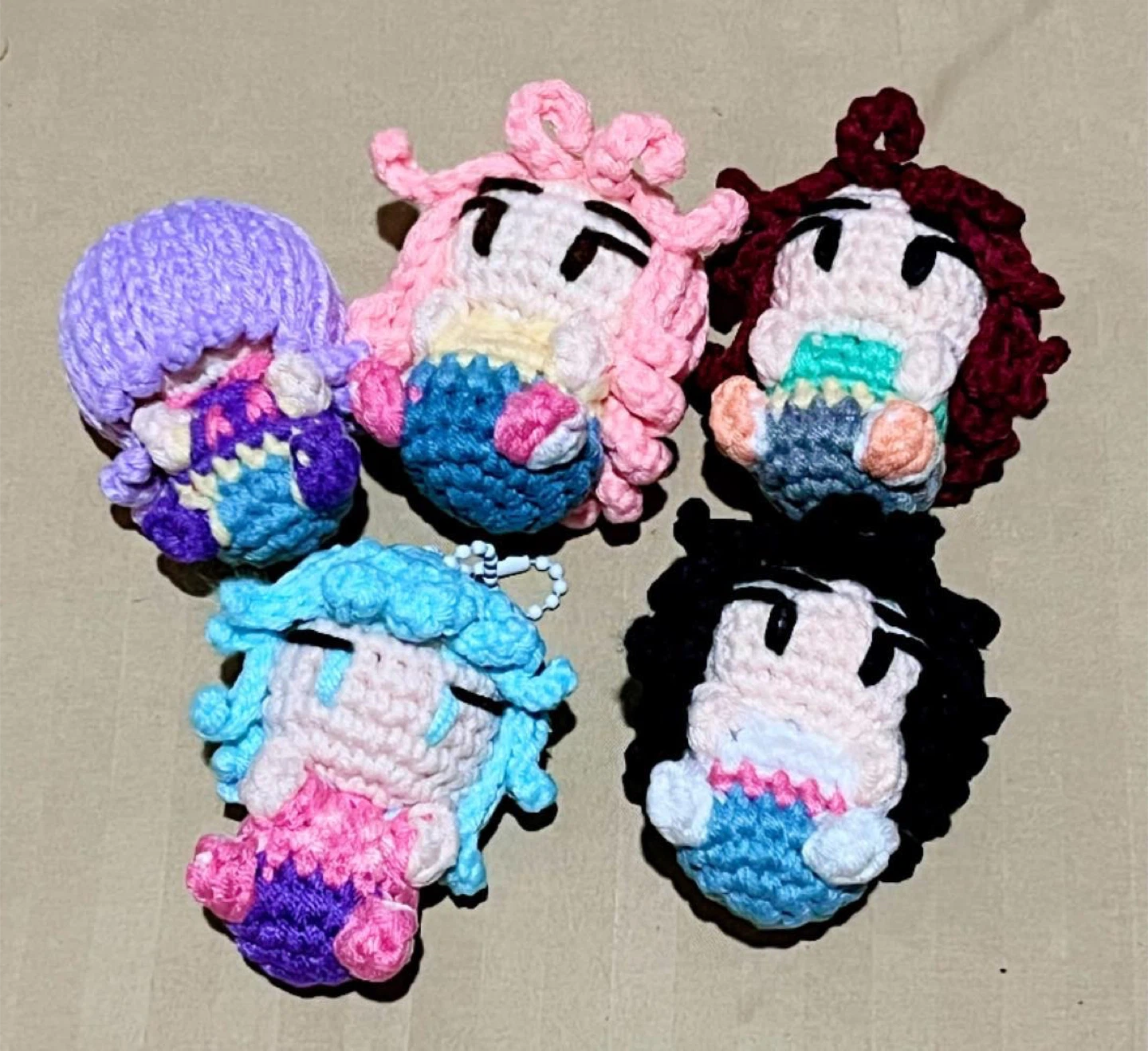 Handmade Crochet Doll Keychains/Pen Toppers - photo 4