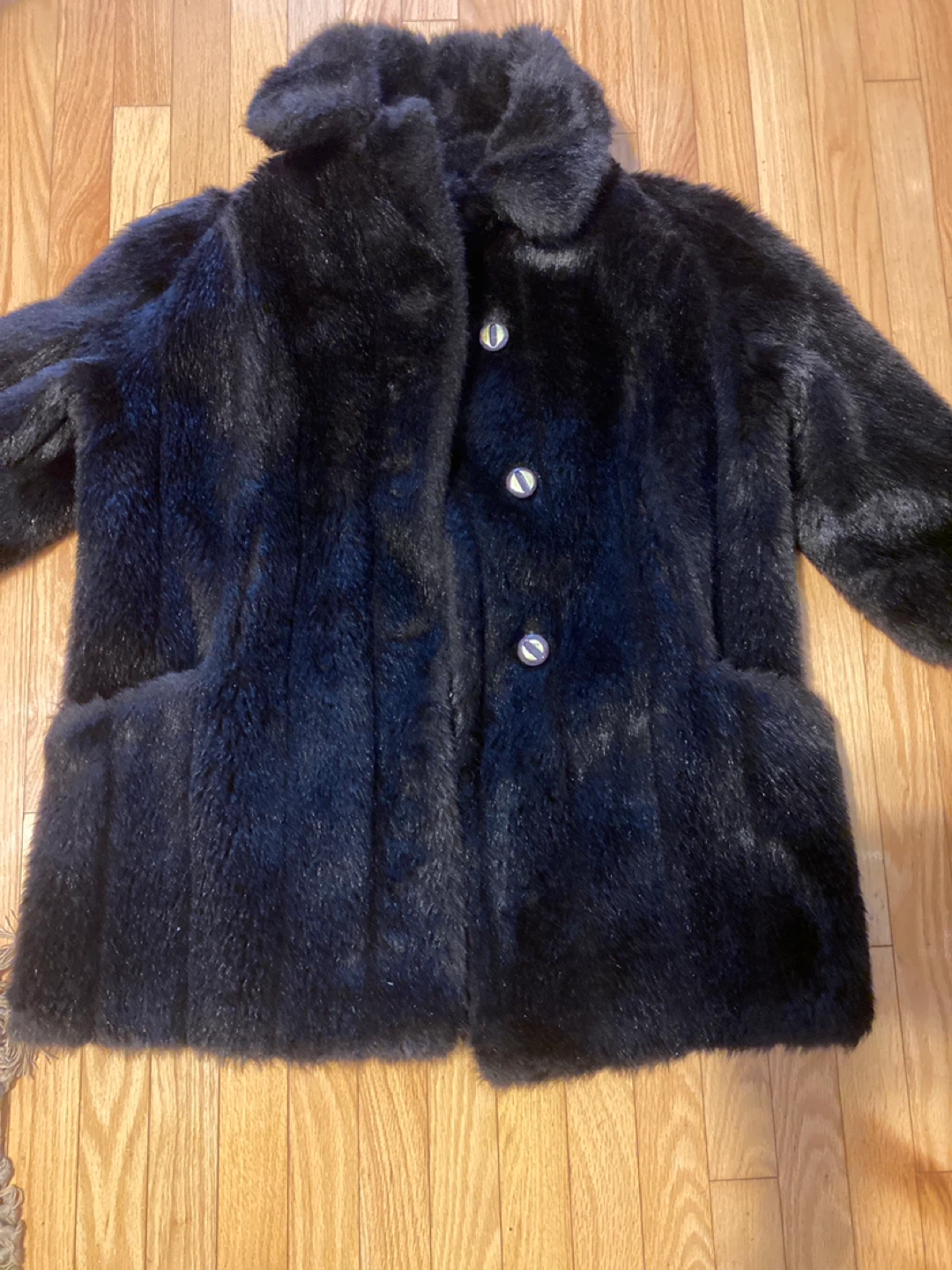 Vintage Faux Fur Coat - Black