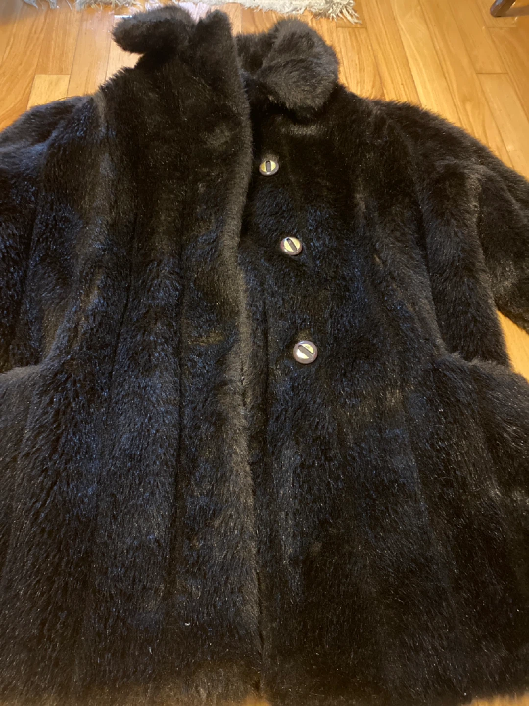 Vintage Faux Fur Coat - Black - photo 2