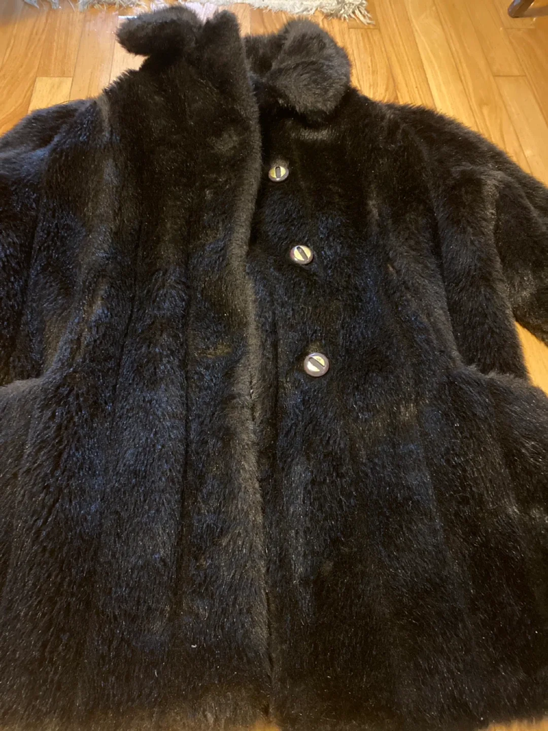 Vintage Faux Fur Coat - Black image indicator(2)