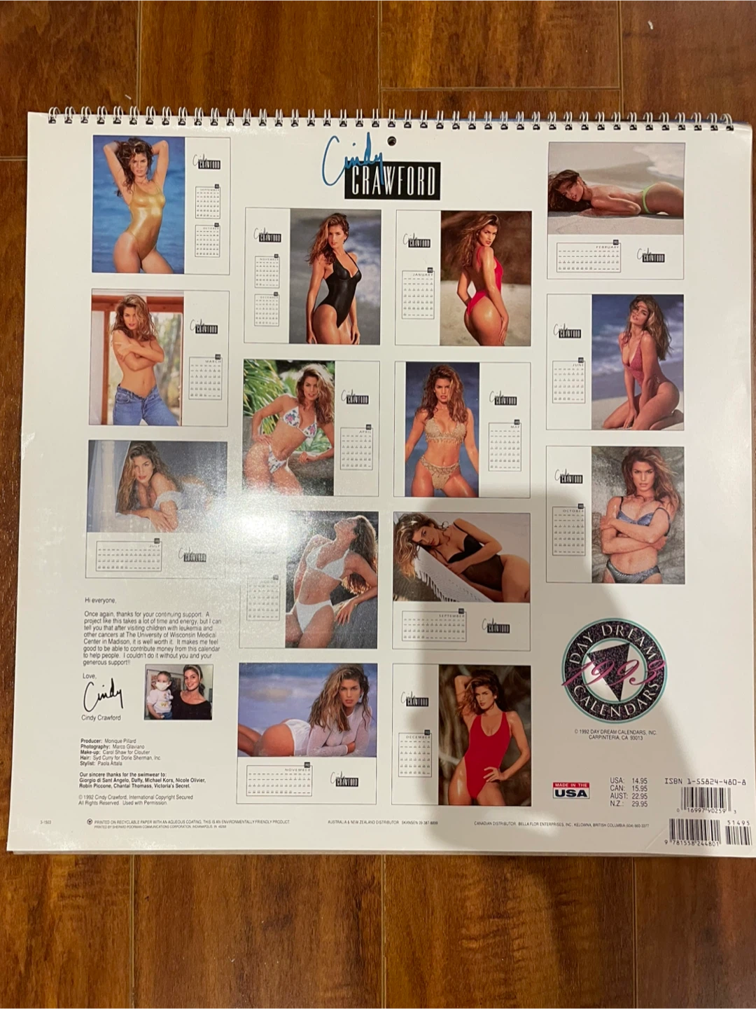 Extremely Rare-Vintage 1992 and 1993 Cindy Crawford calendars - photo 3