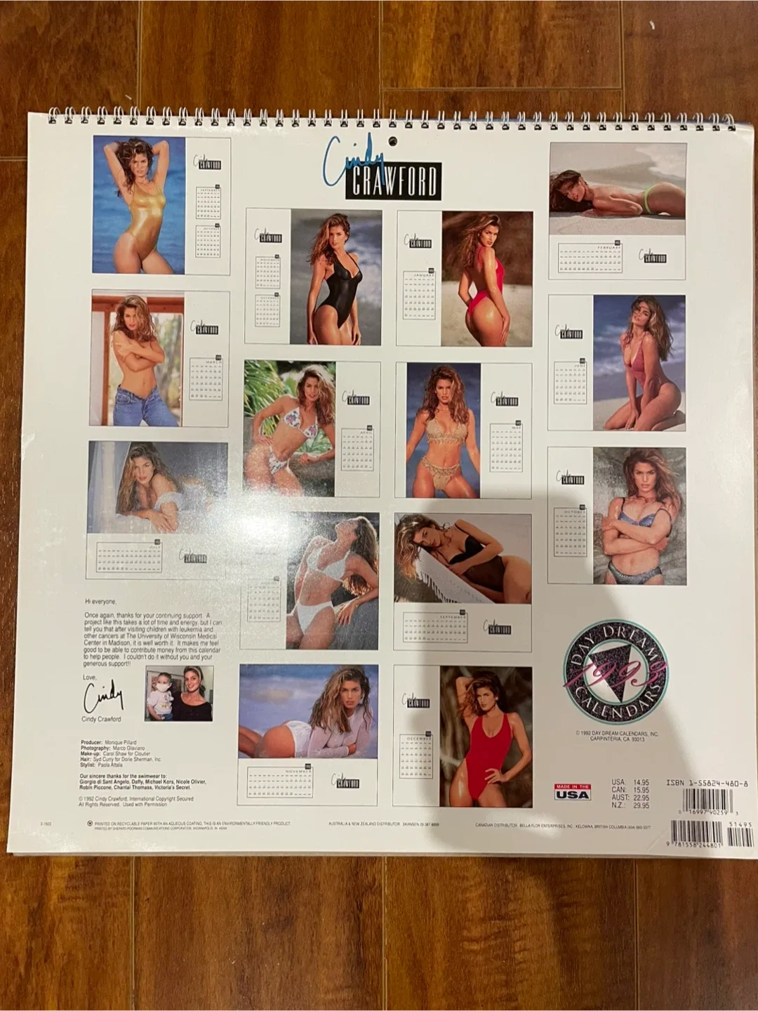 Extremely Rare-Vintage 1992 and 1993 Cindy Crawford calendars image indicator(3)