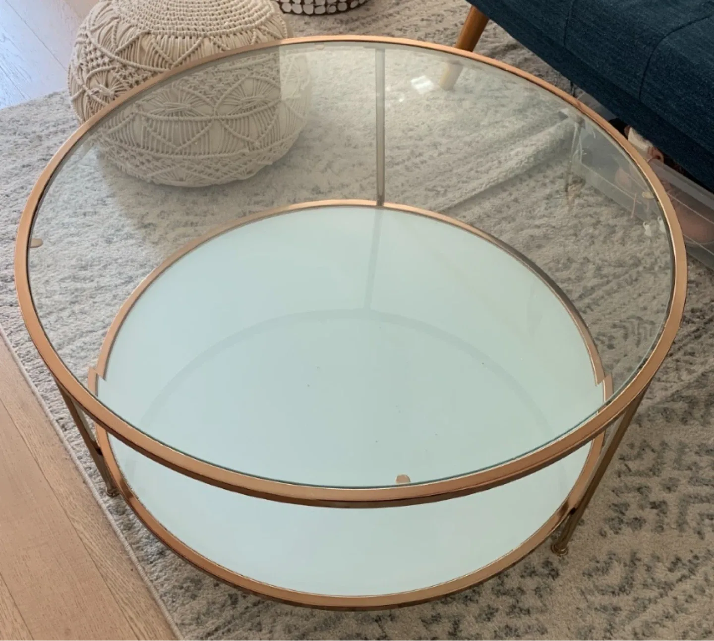 Round Glass Coffee Table - Gold Frame image indicator(3)