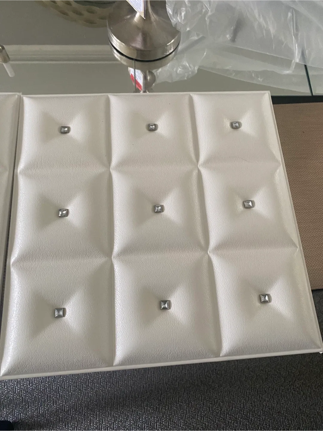 5 White Faux Leather Wall Panels (Set of 4) image indicator(5)