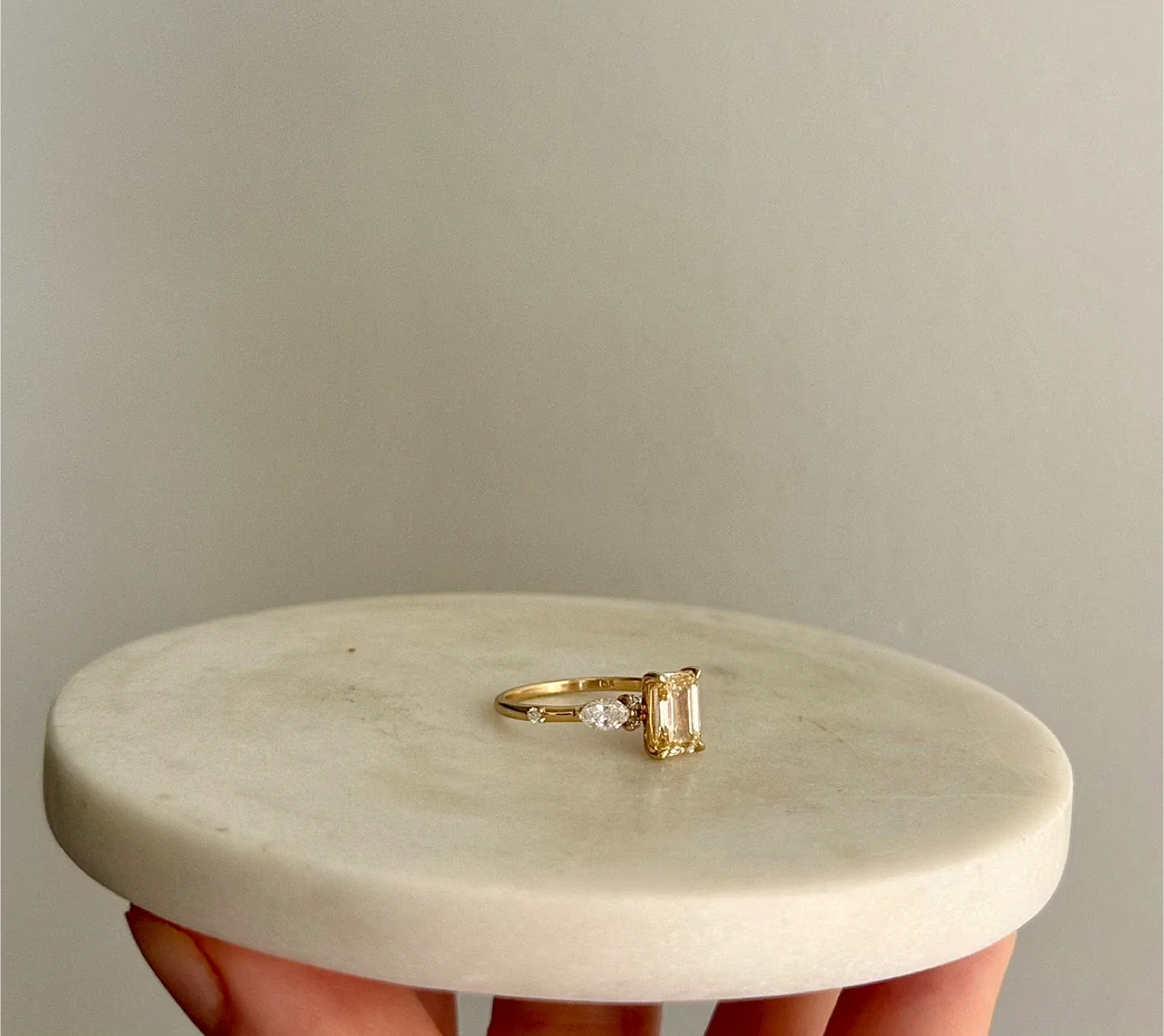 14k Gold Yellow Diamond Engagement Ring image indicator(3)