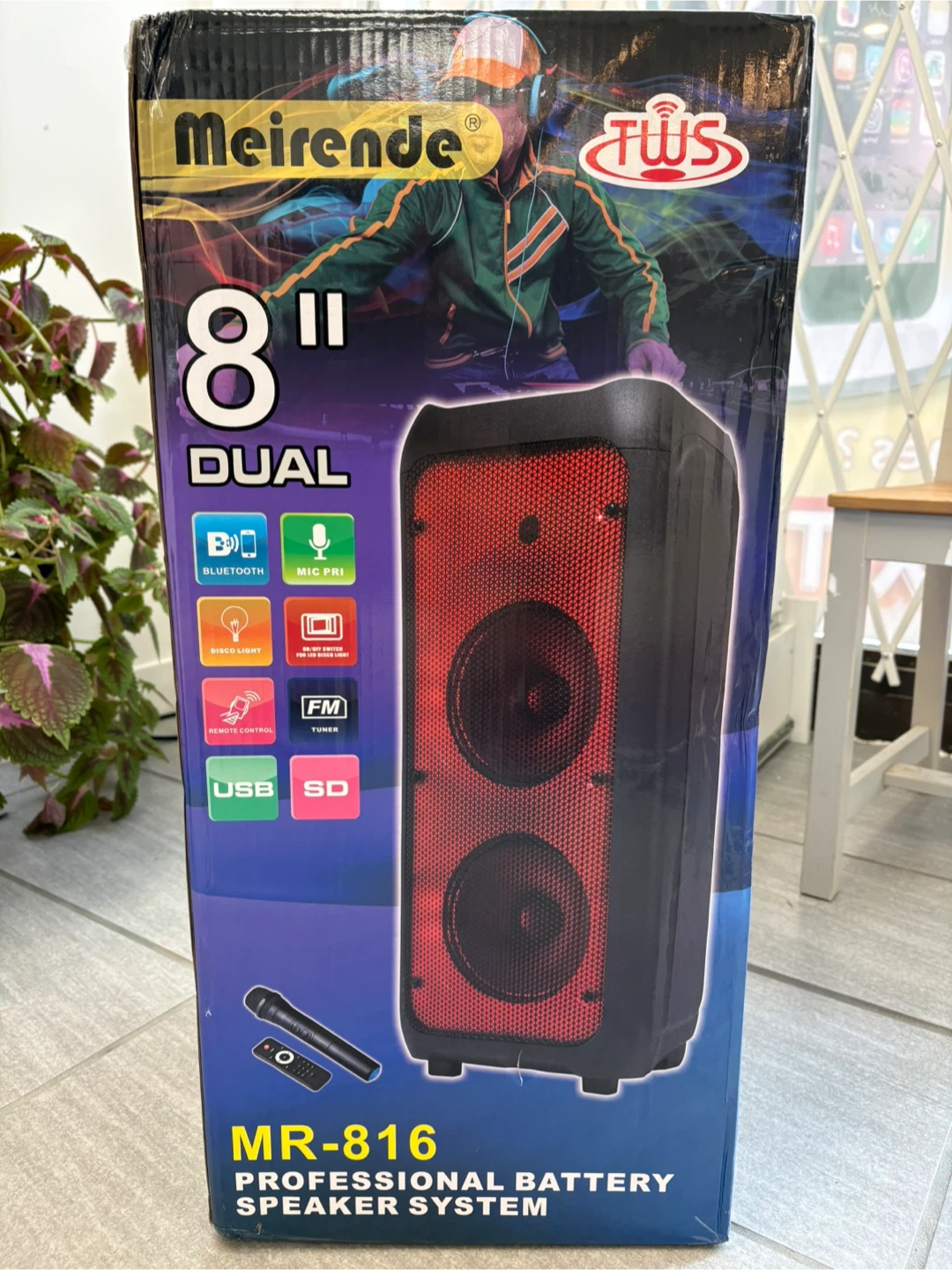 Meirende MR-816 8" Dual Professional Battery Speaker System