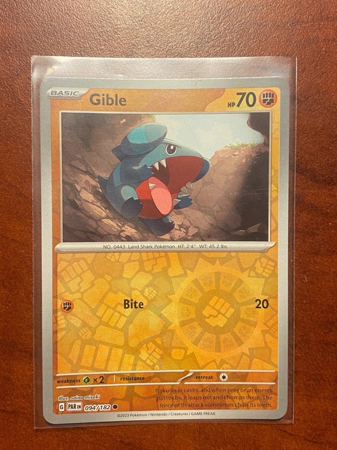 Gible Pokemon Card - 094/182