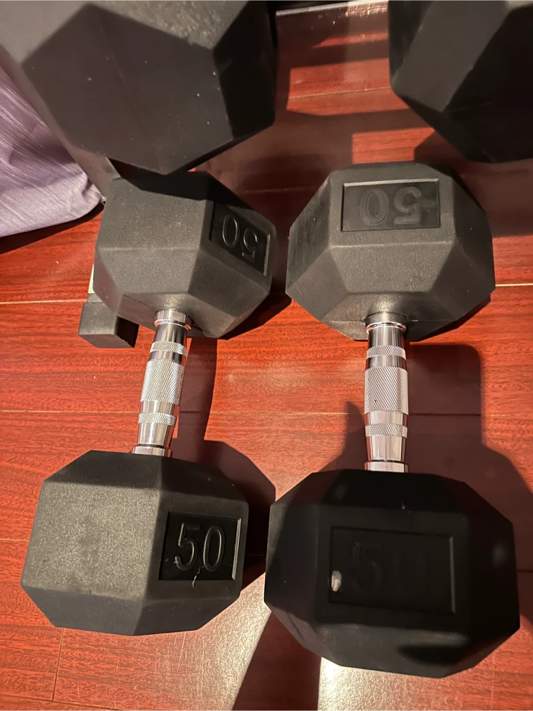 Pair of 50 lb Hex Dumbbells - photo 2
