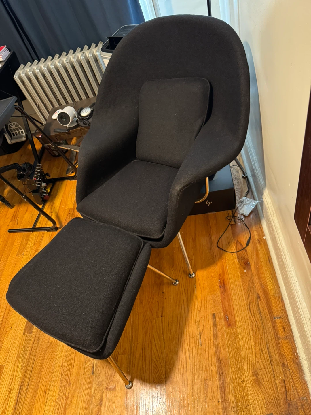 AllModern Pemberton Womb Chair and Ottoman - Black - photo 3