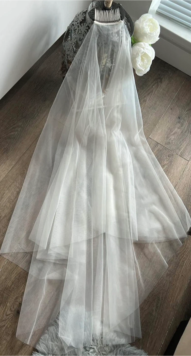 Wedding blusher Veil - soft White & Ivory - photo 5