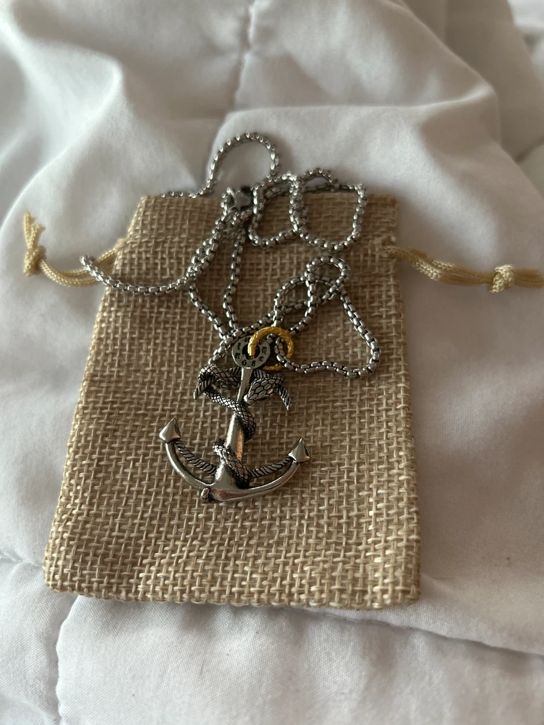 Anchor & Snake Pendant Necklace