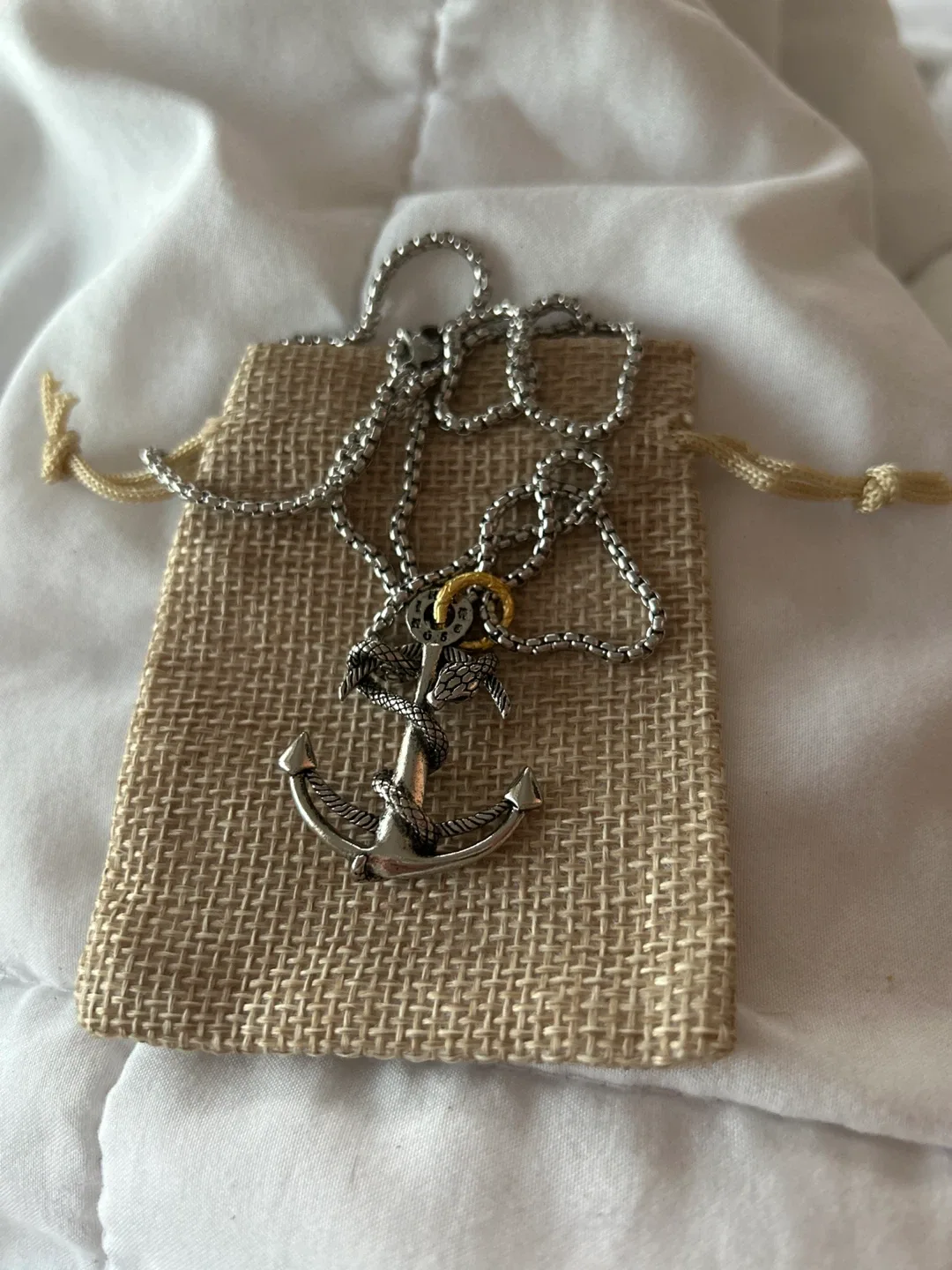 Anchor & Snake Pendant Necklace thumbnail