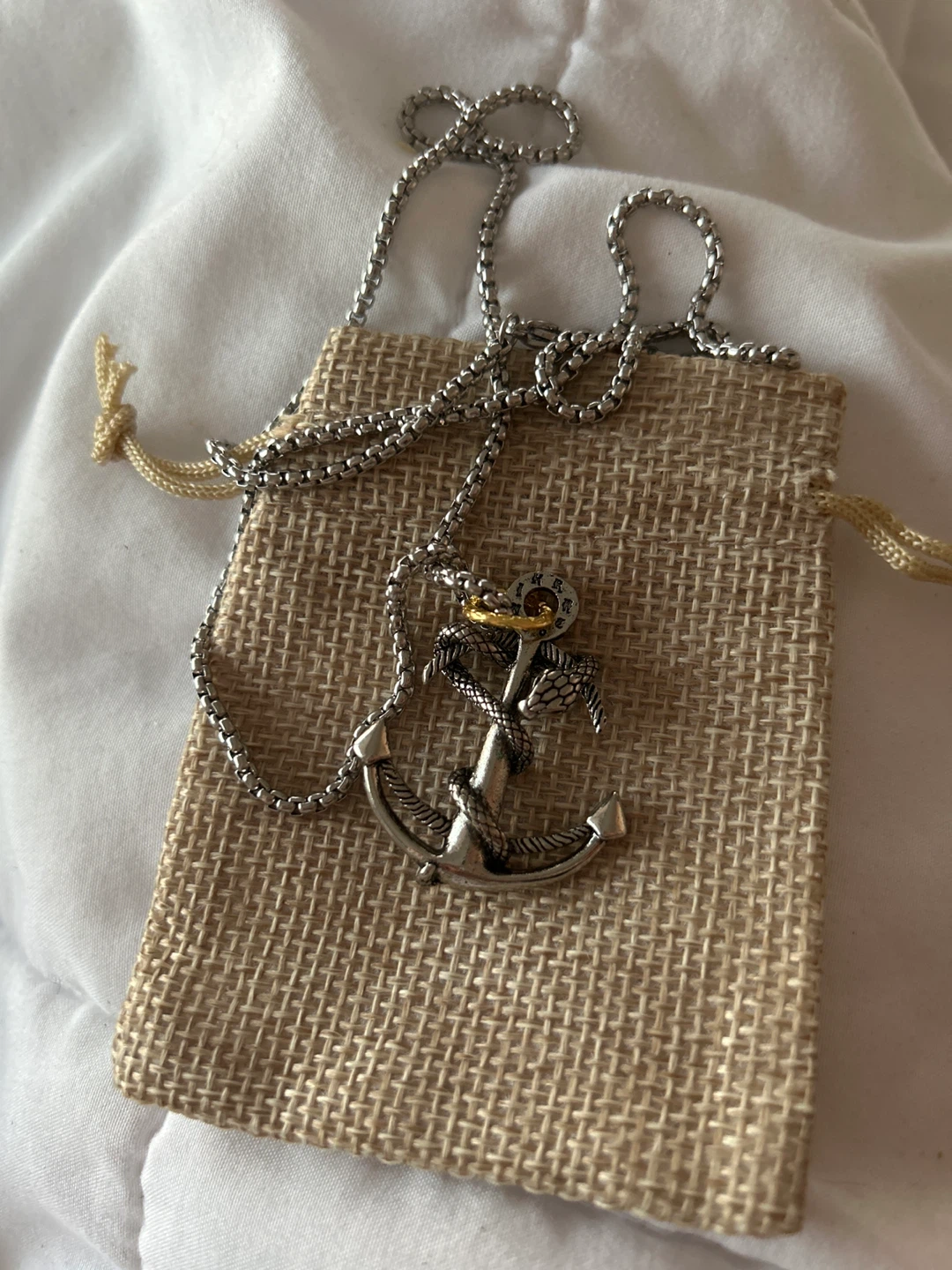 Anchor & Snake Pendant Necklace - photo 2