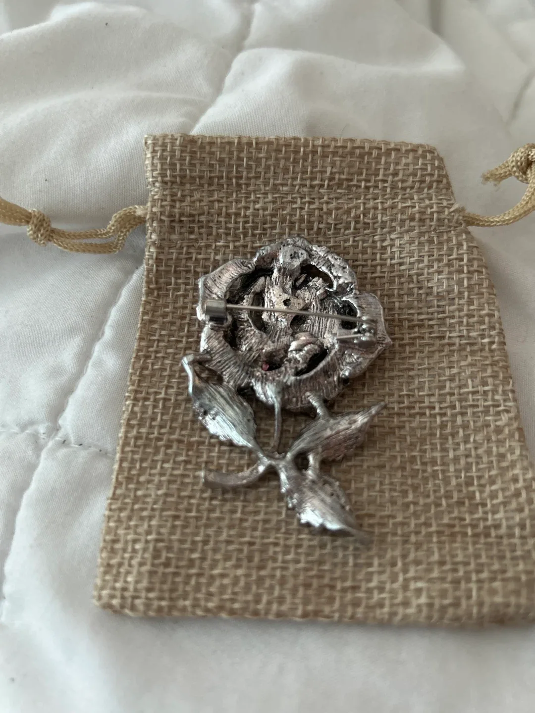 Large Rose Flower Brooch Pin image indicator(2)