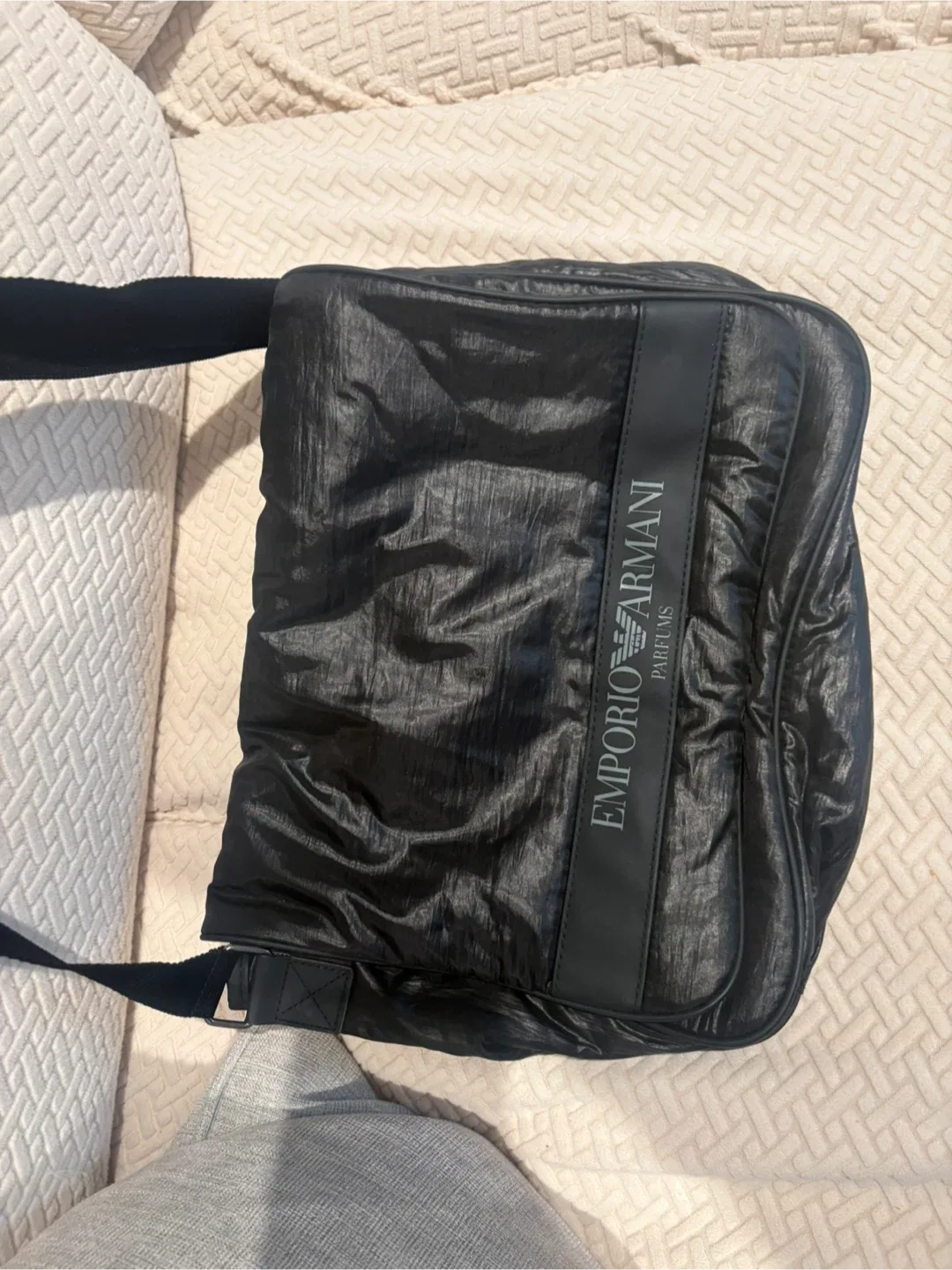 Emporio Armani Black Messenger Bag - unisex image indicator(7)
