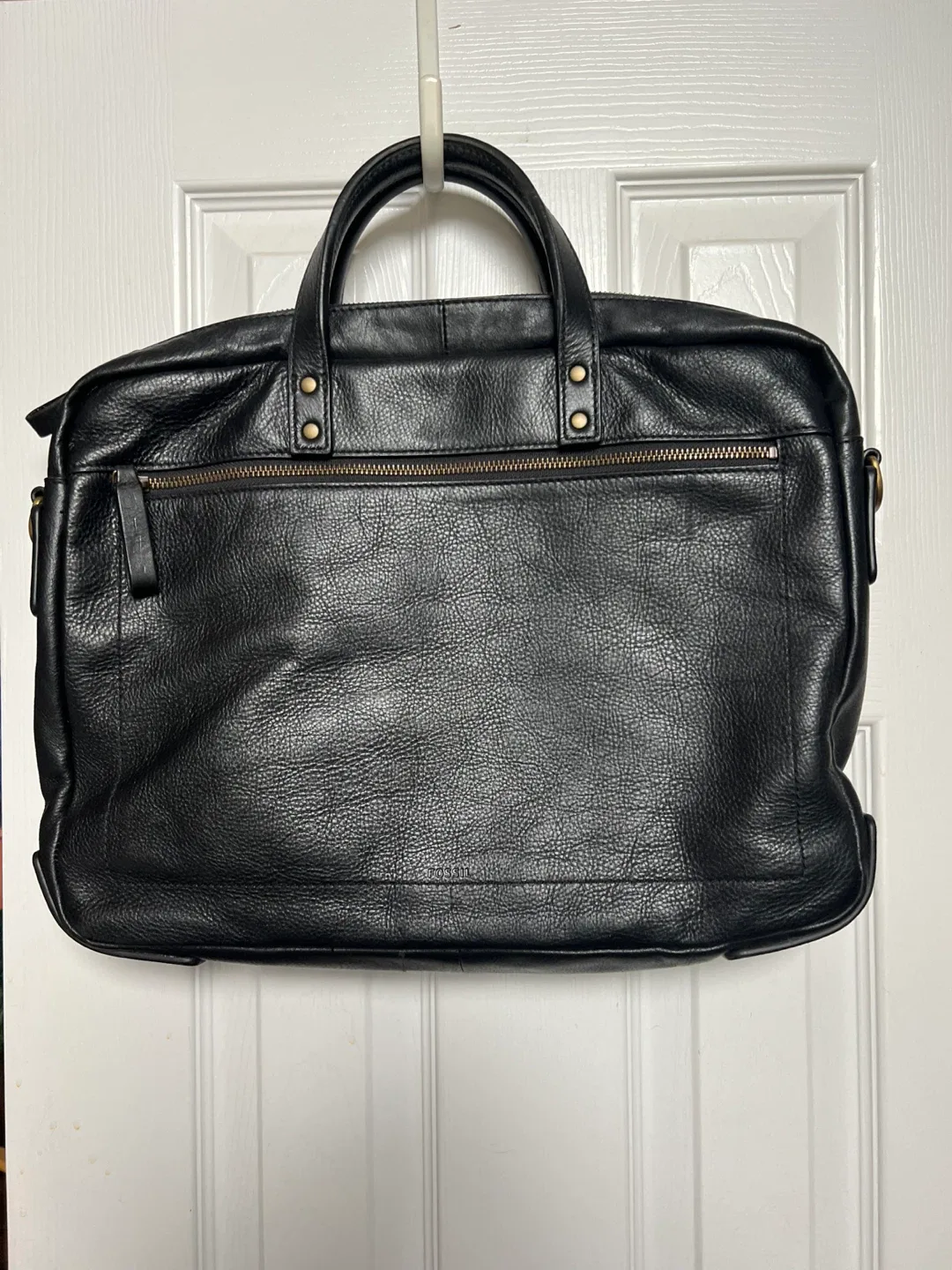 Fossil Black Leather Briefcase thumbnail