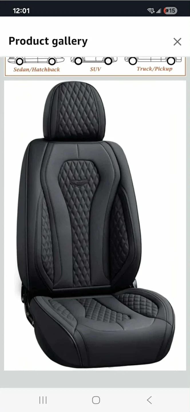 Coverado Black Leather Front Seat Covers - New image indicator(2)