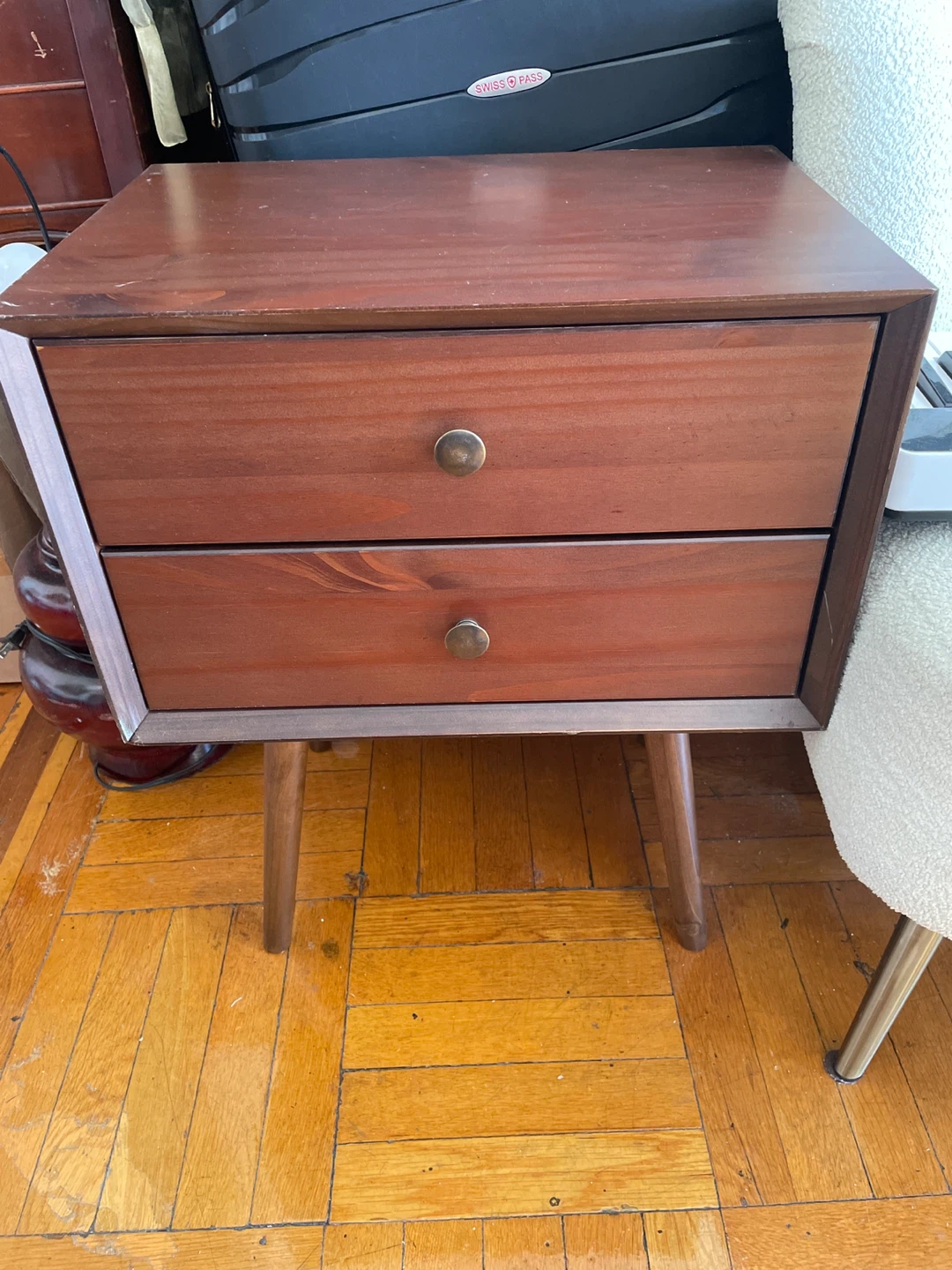 Wood 1 Drawer Nightstand