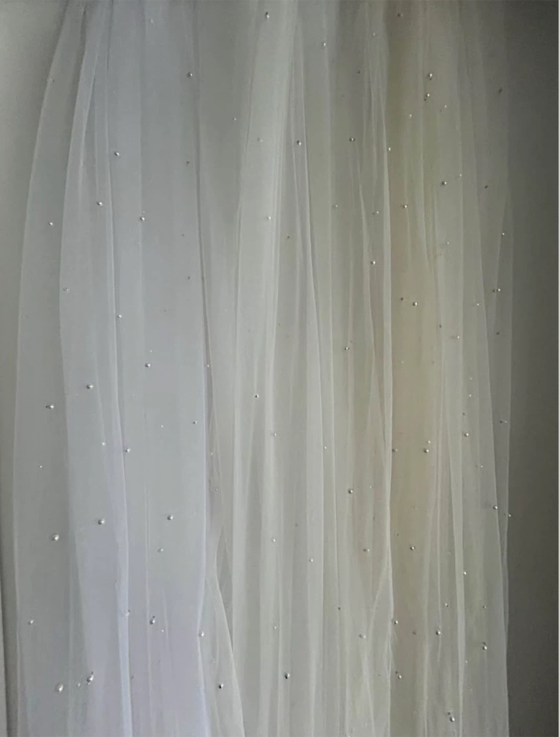 Waist length, pearl bridal veil - photo 5