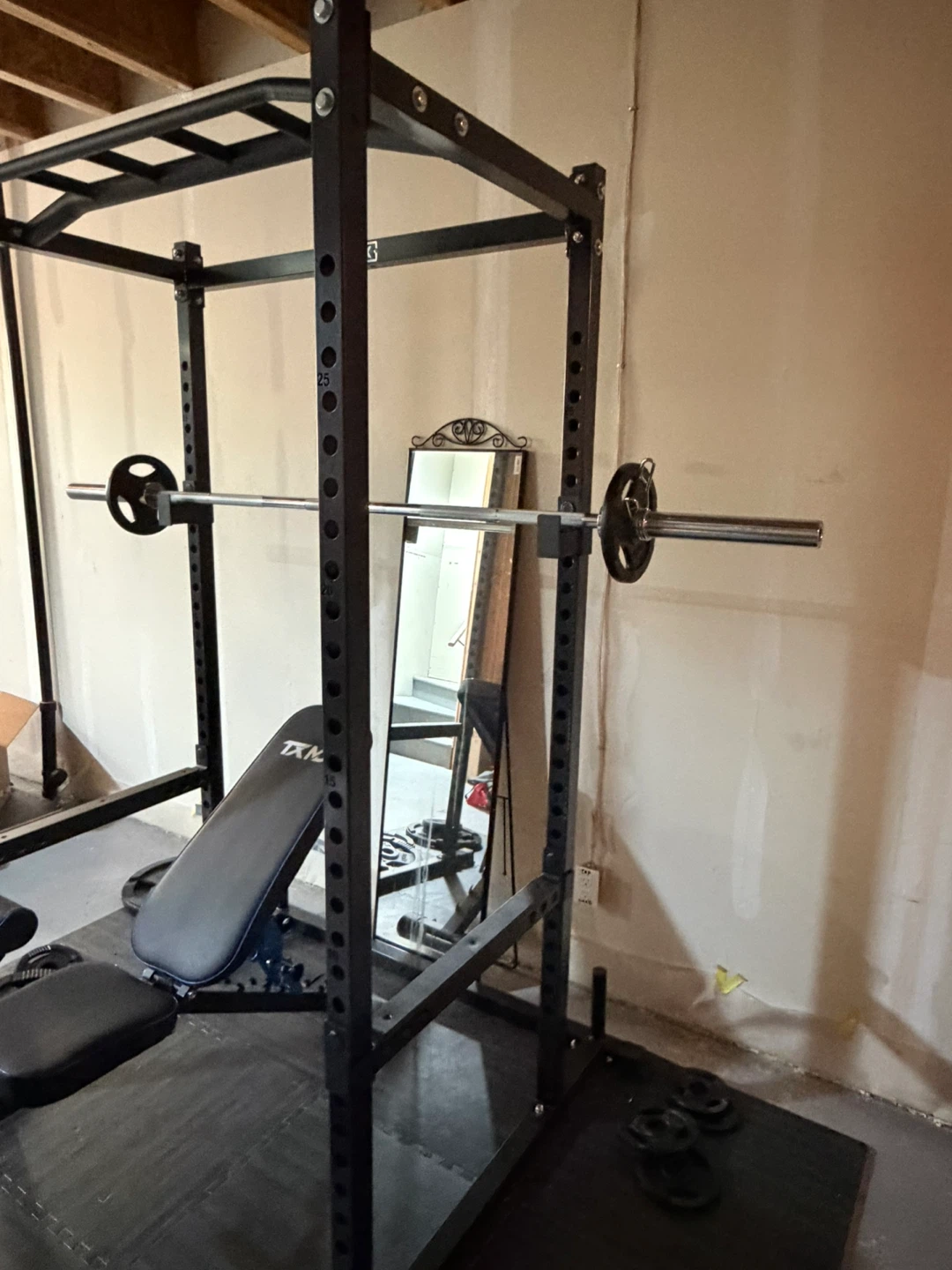 Ironax Power Rack with Bar, Bench and Weight Plates - photo 2