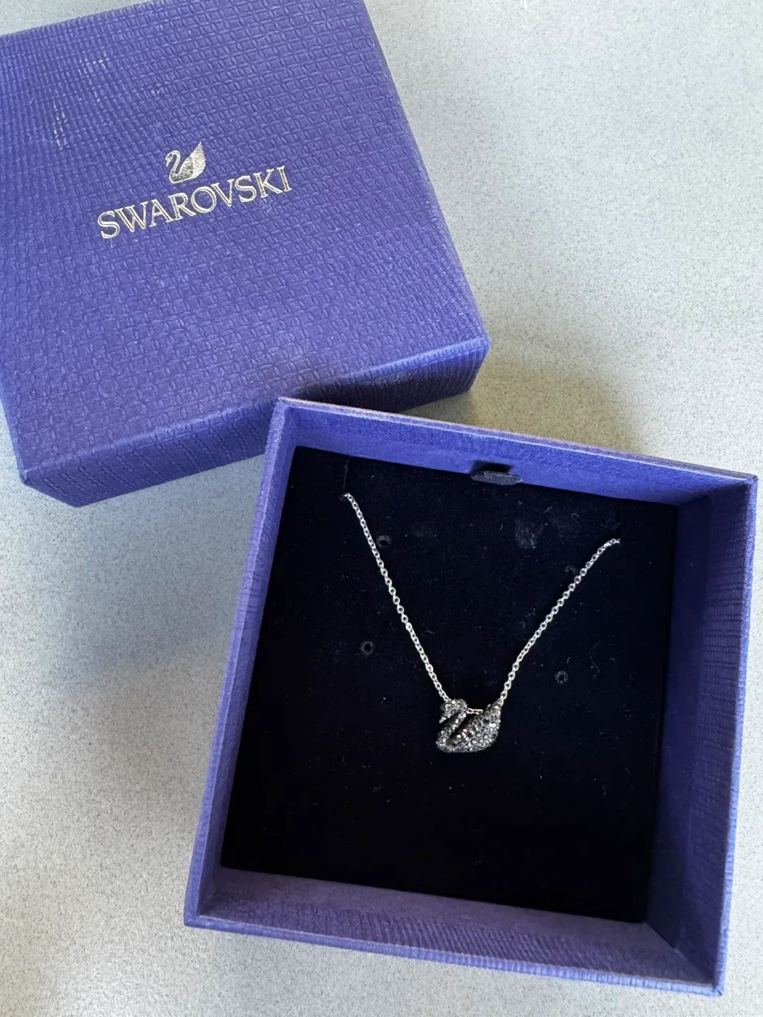 Swarovski Black Swan Necklace thumbnail