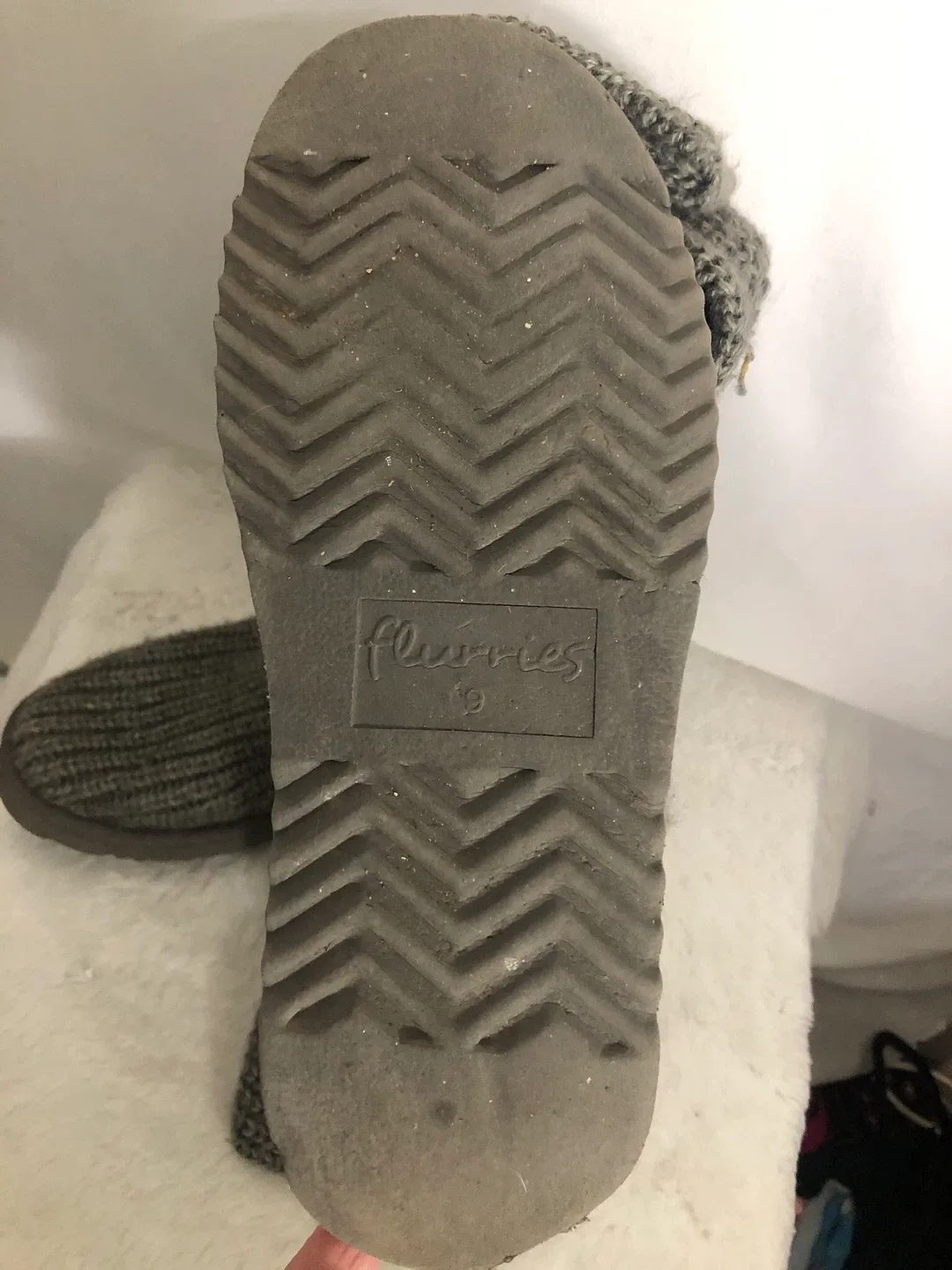 Women’s Grey Knit Boots. Size 9. Flurries. image indicator(3)