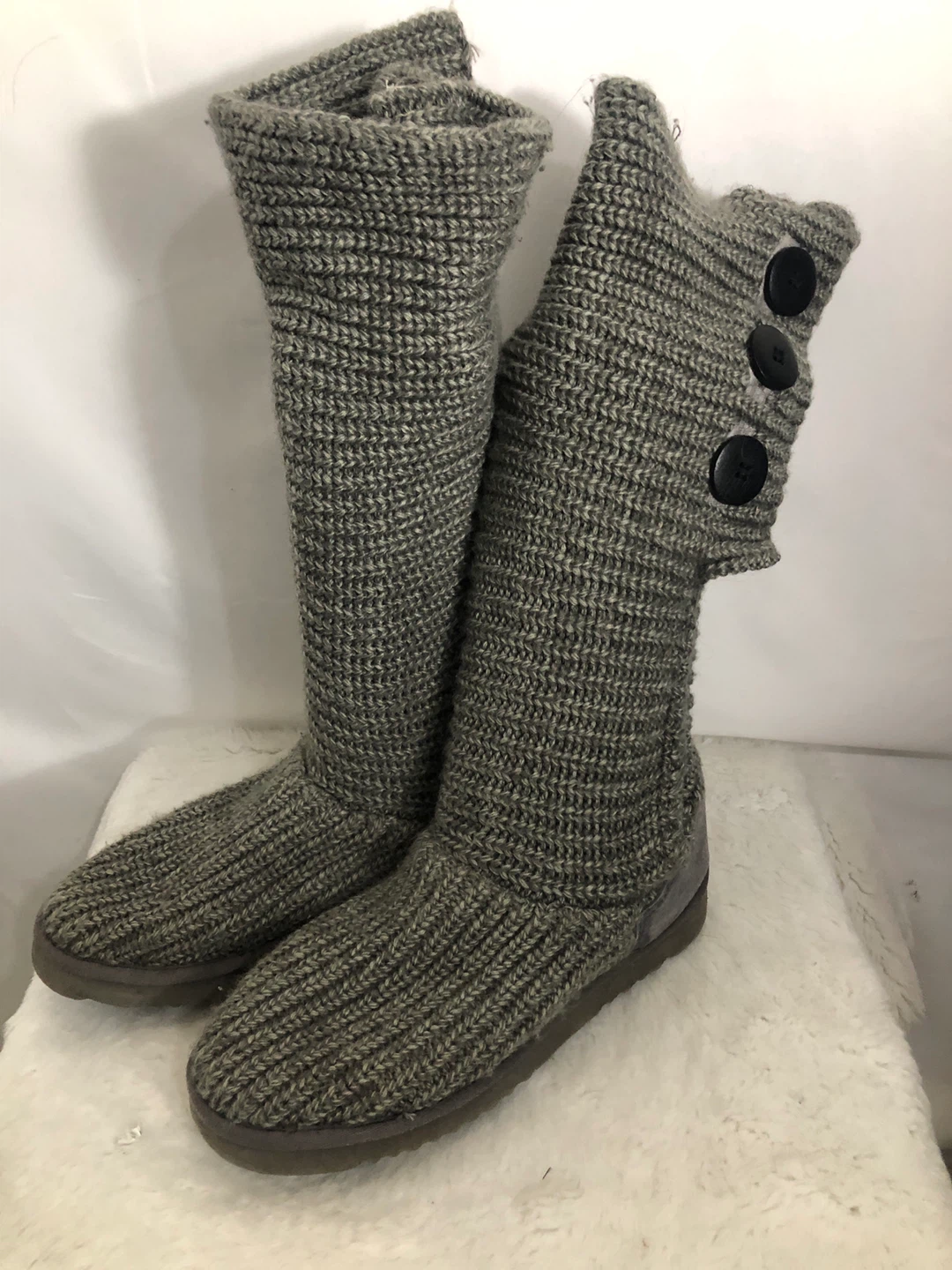 Women’s Grey Knit Boots. Size 9. Flurries.